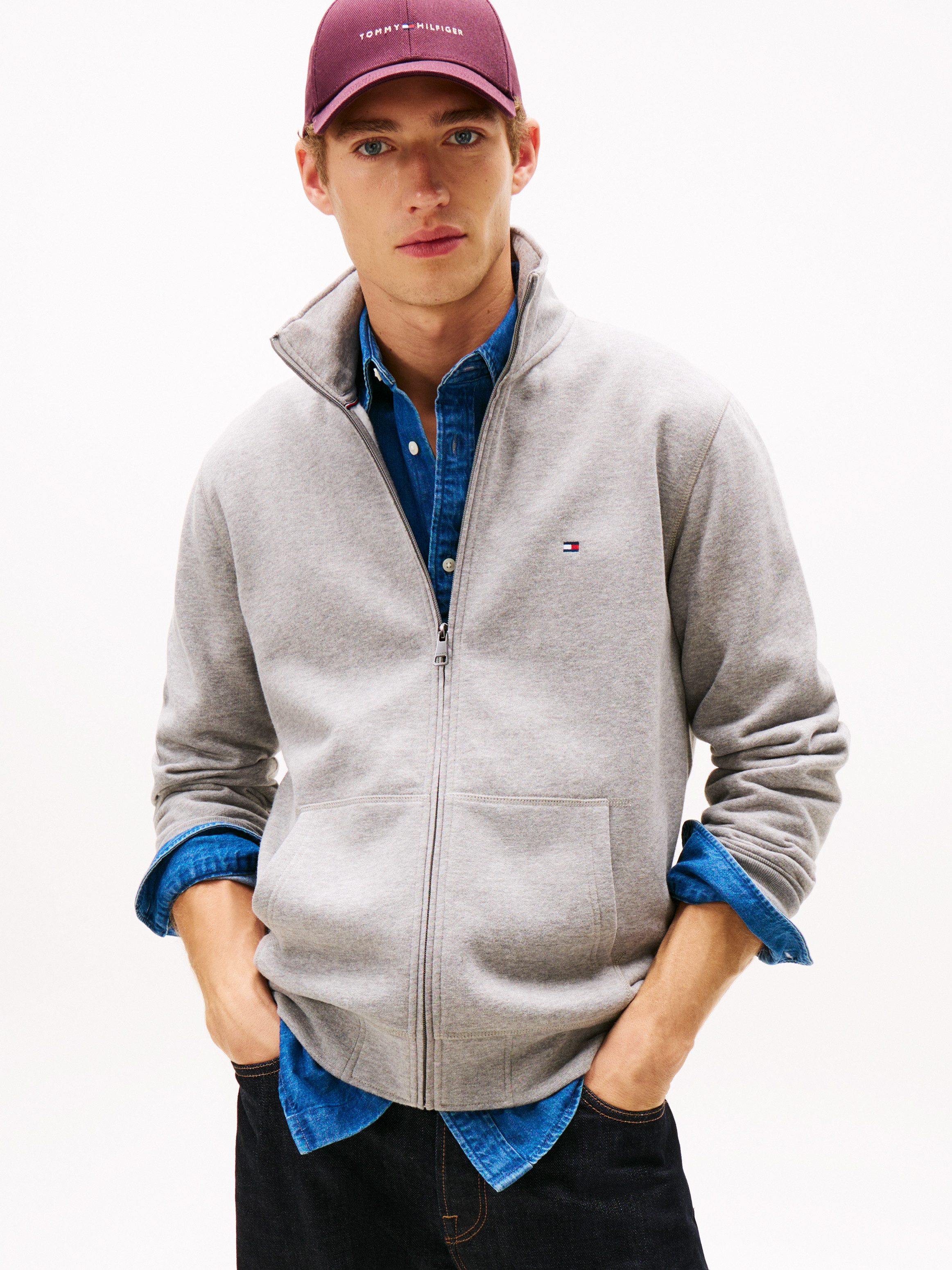 Tommy Hilfiger Sweatjacke ESSENTIAL FLEECE STAND günstig online kaufen