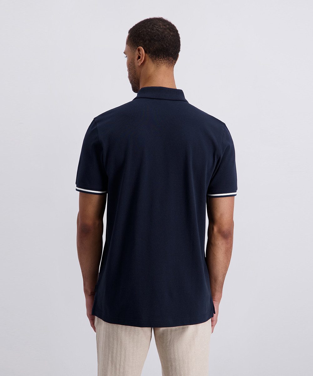 Pierre Cardin Poloshirt Poloshirt uni pique mit Logo Schriftzug