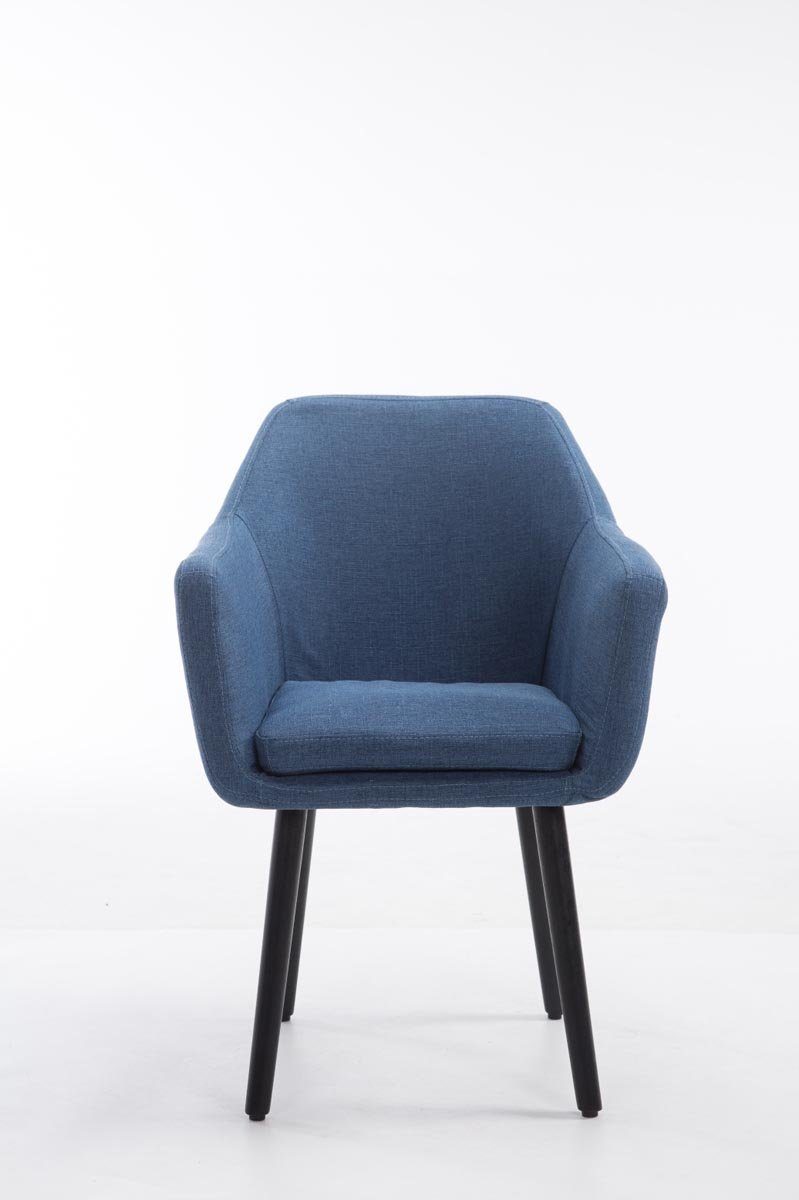 Besucherstuhl Esszimmerstuhl Sitzfläche: Gestell: TPFLiving - blau Sitzfläche gepolsterter Stoff schwarz - - - Konferenzstuhl mit Wohnzimmerstuhl), hochwertig Buchenholz (Küchenstuhl Utah