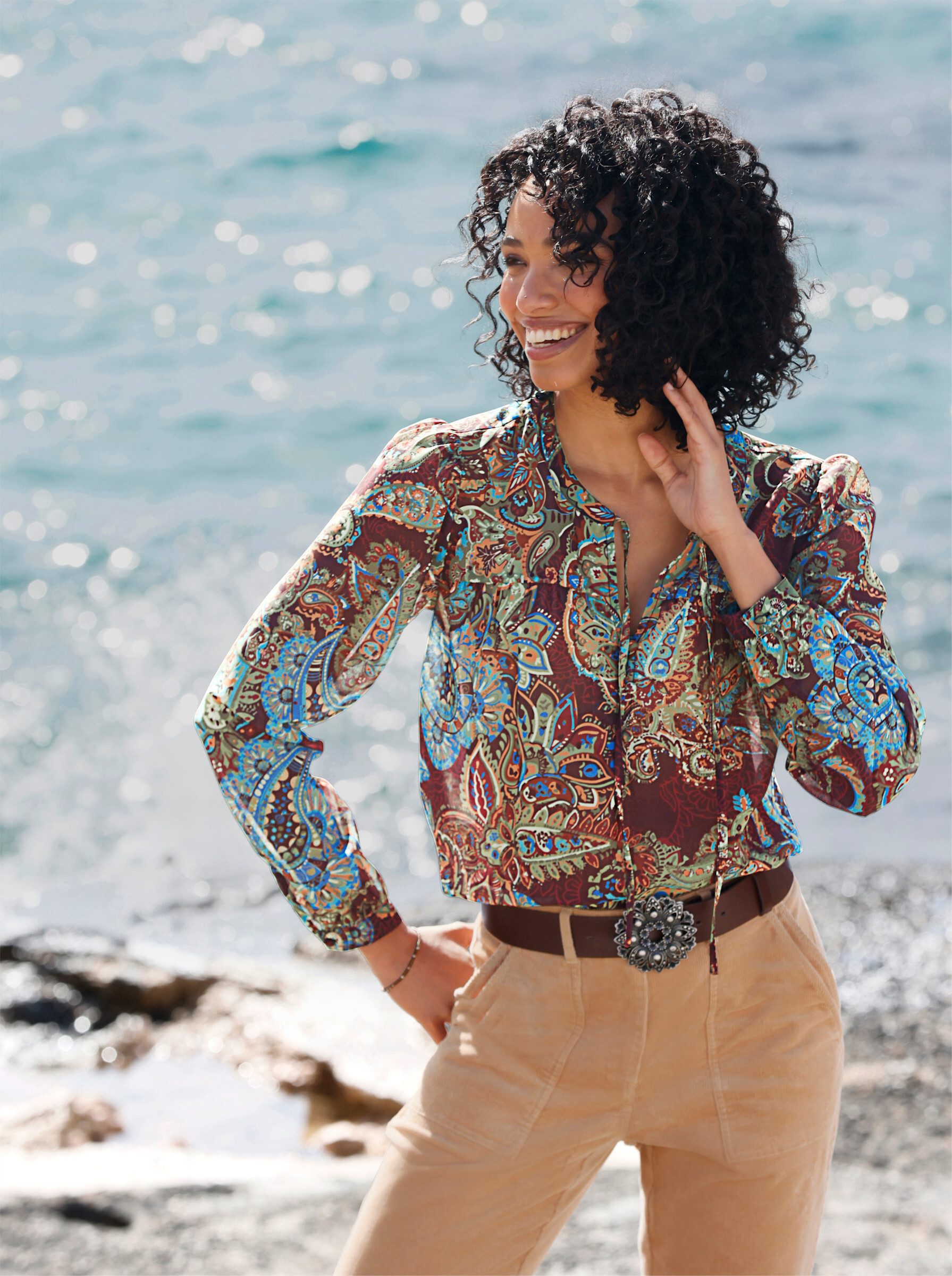 heine Klassische Bluse Druckbluse Langarm