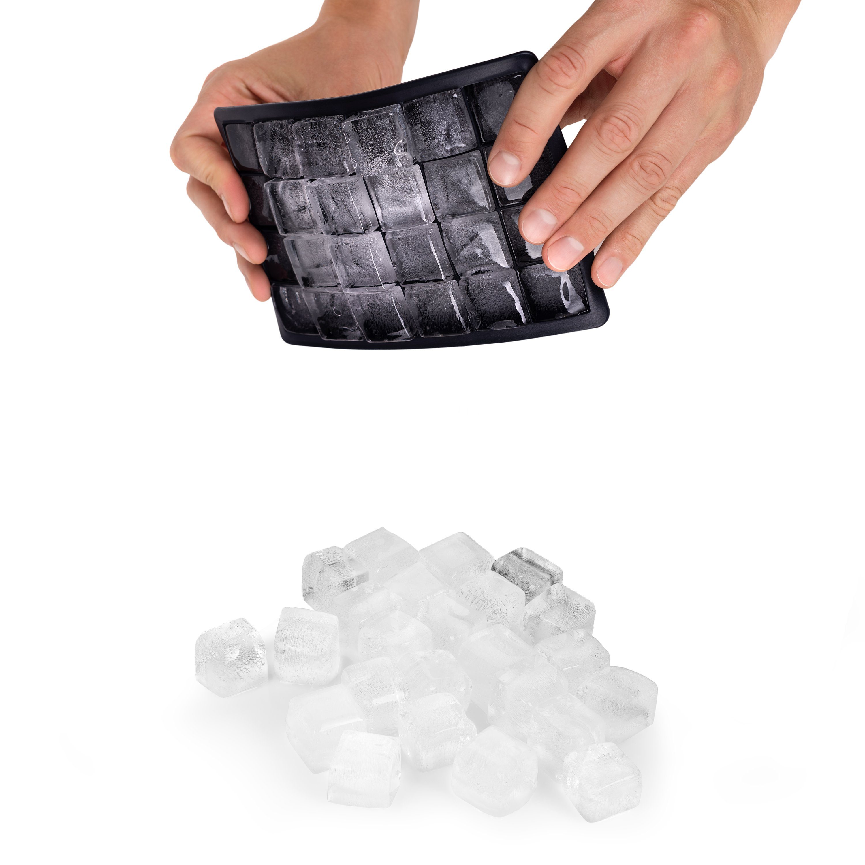 Blumtal Eiswürfelform Eiswürfelform Silikon Würfel Grau Leichtes & Pack, - 2x24er Herauslösen M, Gelb Würfelgröße BPA frei, Eiswürfel der