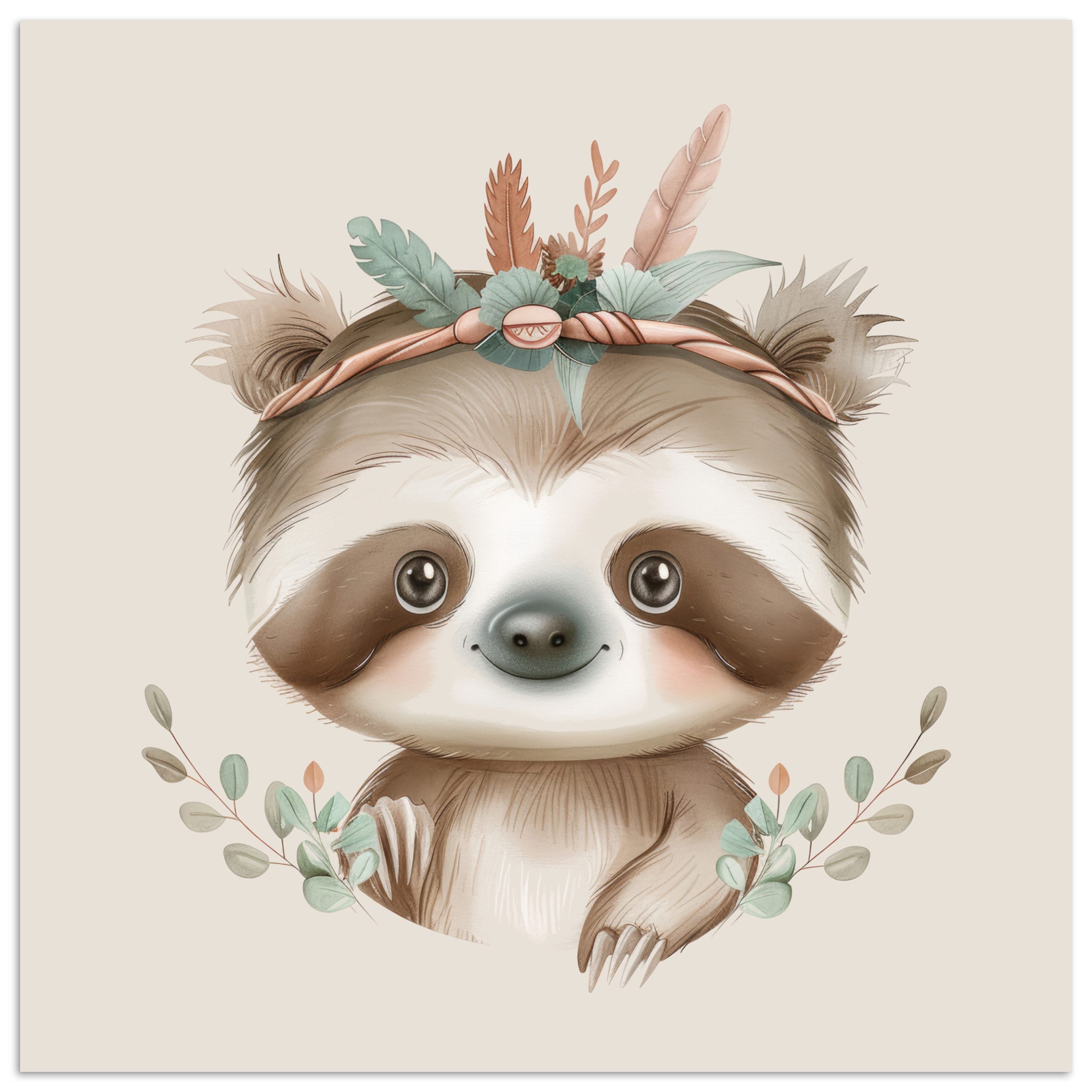 Poster Faultier - Tiere - Bohème - Boho