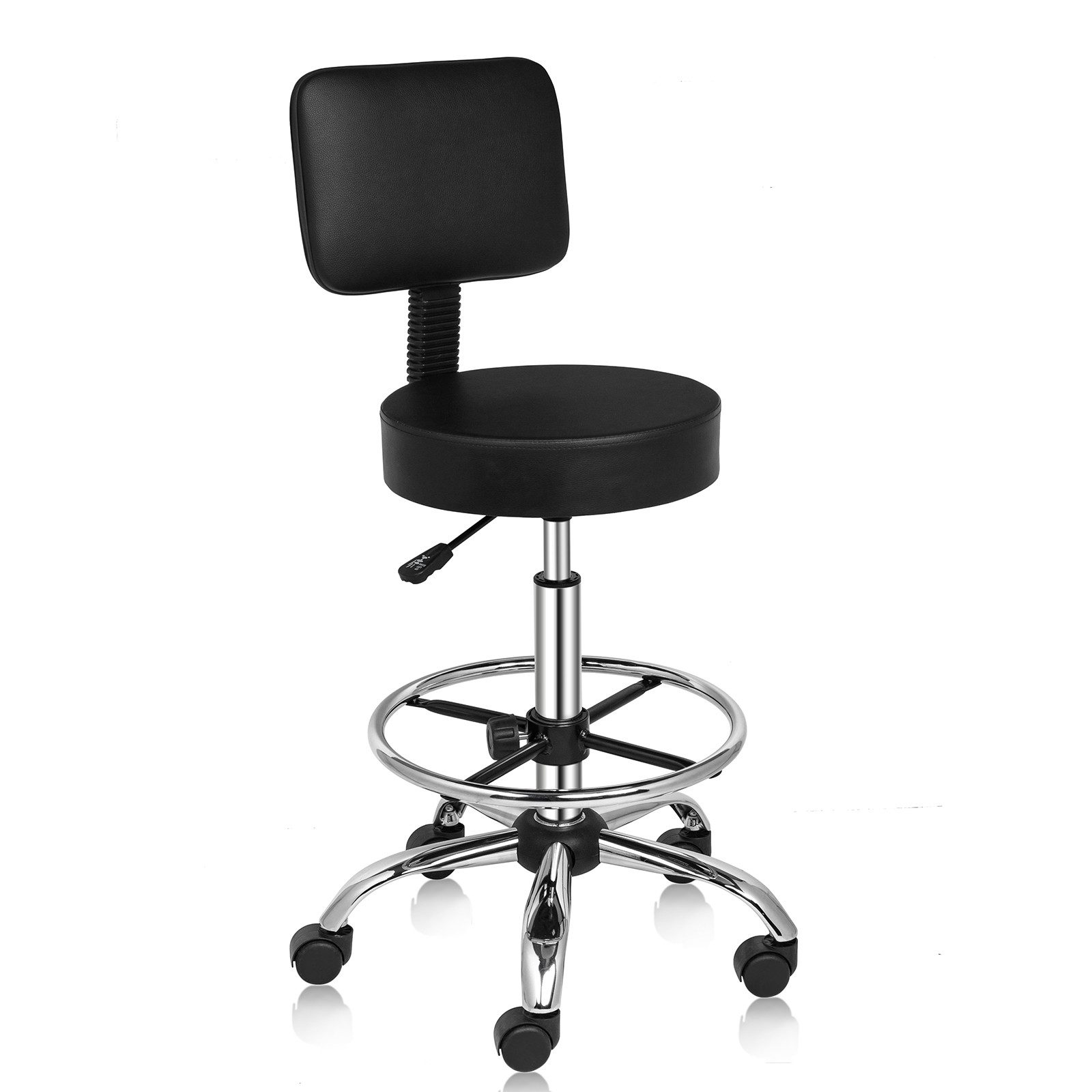 VINGLI Drehhocker, Rollhocker, Arbeitshocker, Bürohocker, höhenverstellbar günstig online kaufen