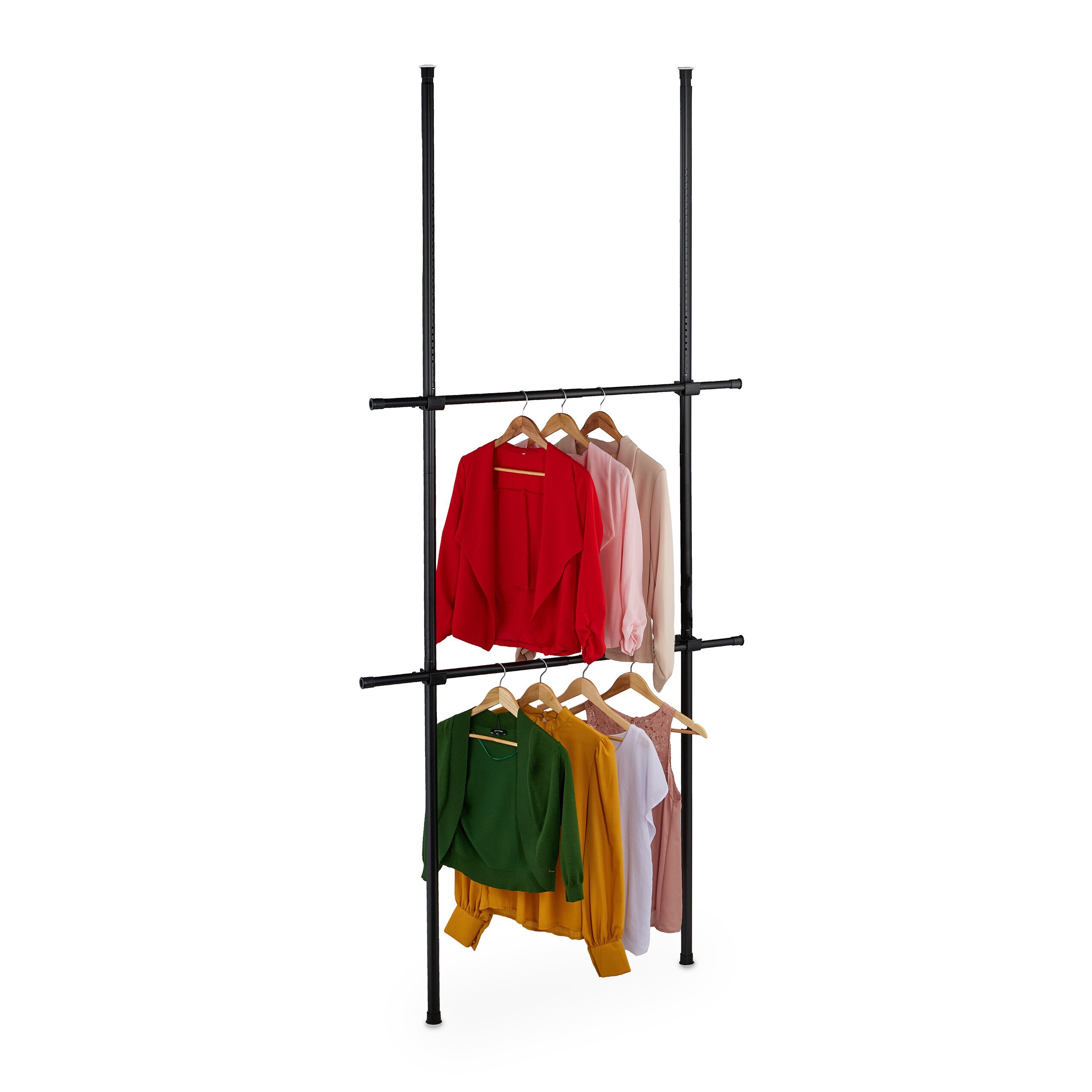 relaxdays Teleskopregal Garderobensystem Teleskop 165–300 cm günstig online kaufen