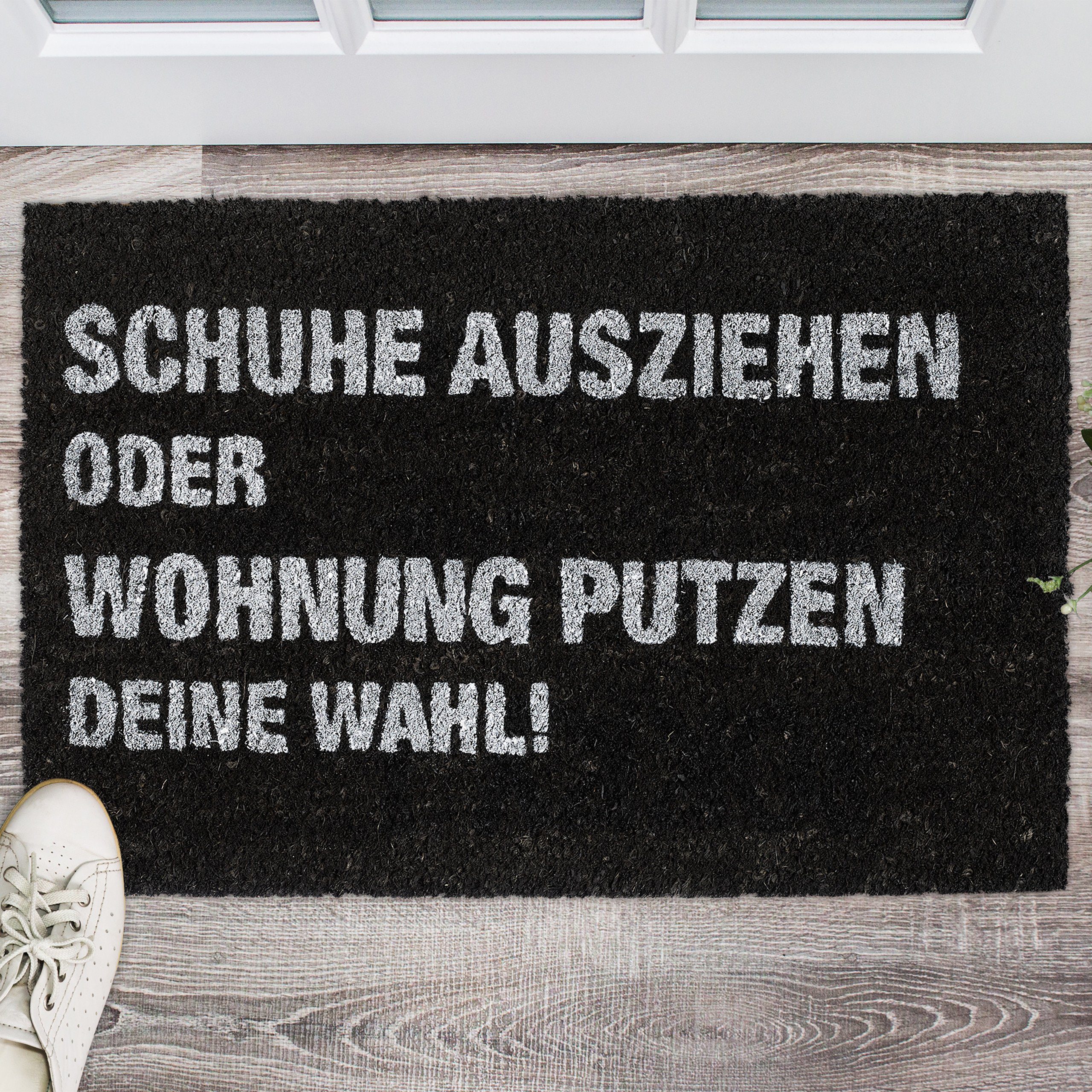 relaxdays Fußmatte Kokos "Wohnung putzen", Höhe: günstig online kaufen