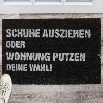 Fußmatte Fußmatte Kokos "Wohnung putzen", relaxdays, Höhe: 15 mm