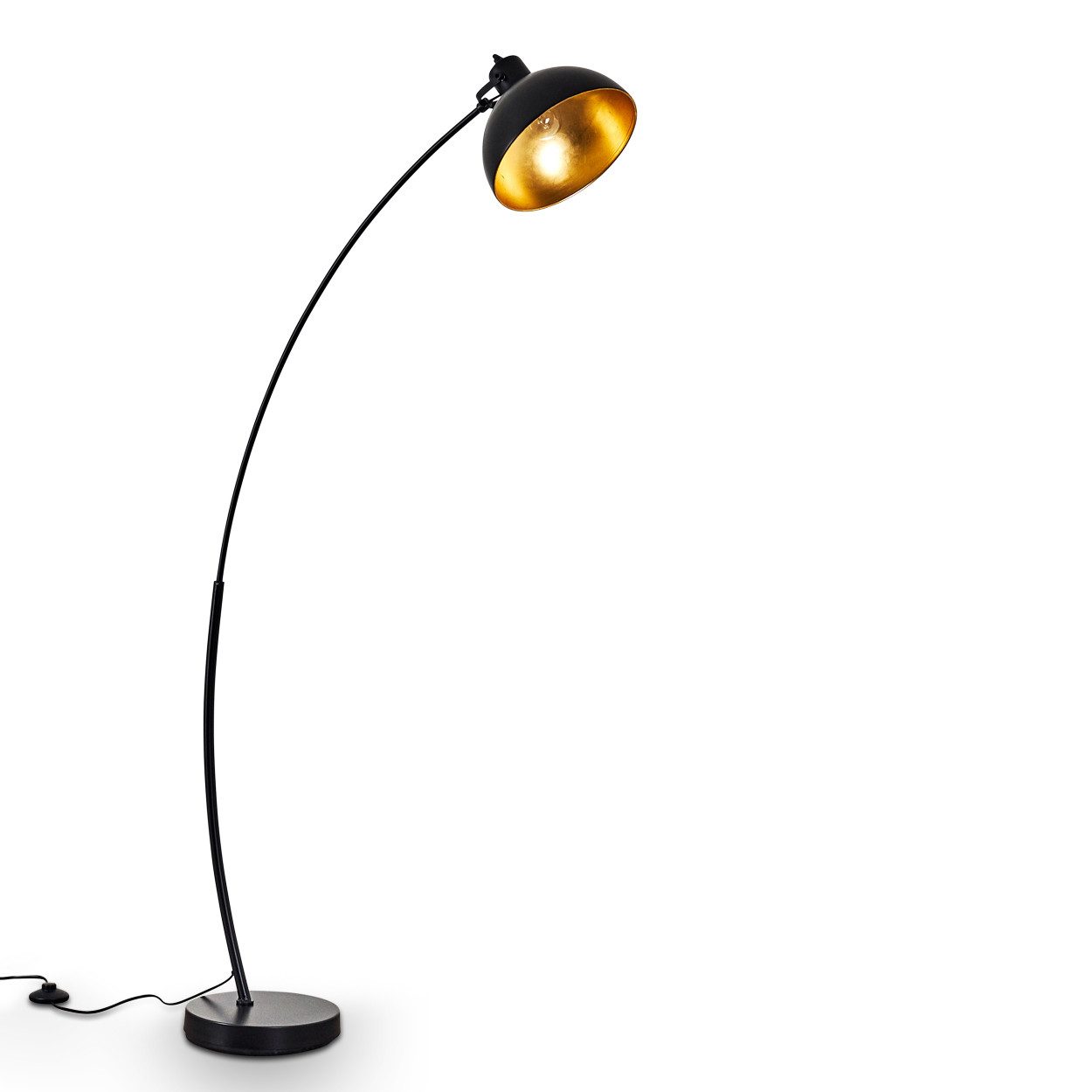 hofstein Stehlampe »Nemoli« Vintage Stehleuchte, Lampenschirm in Gold/Schwarz aus Metall, ohne Leuchtmittel, E27, im Retro-Design, mit Fußschalter am Kabel, auch. € 99,99