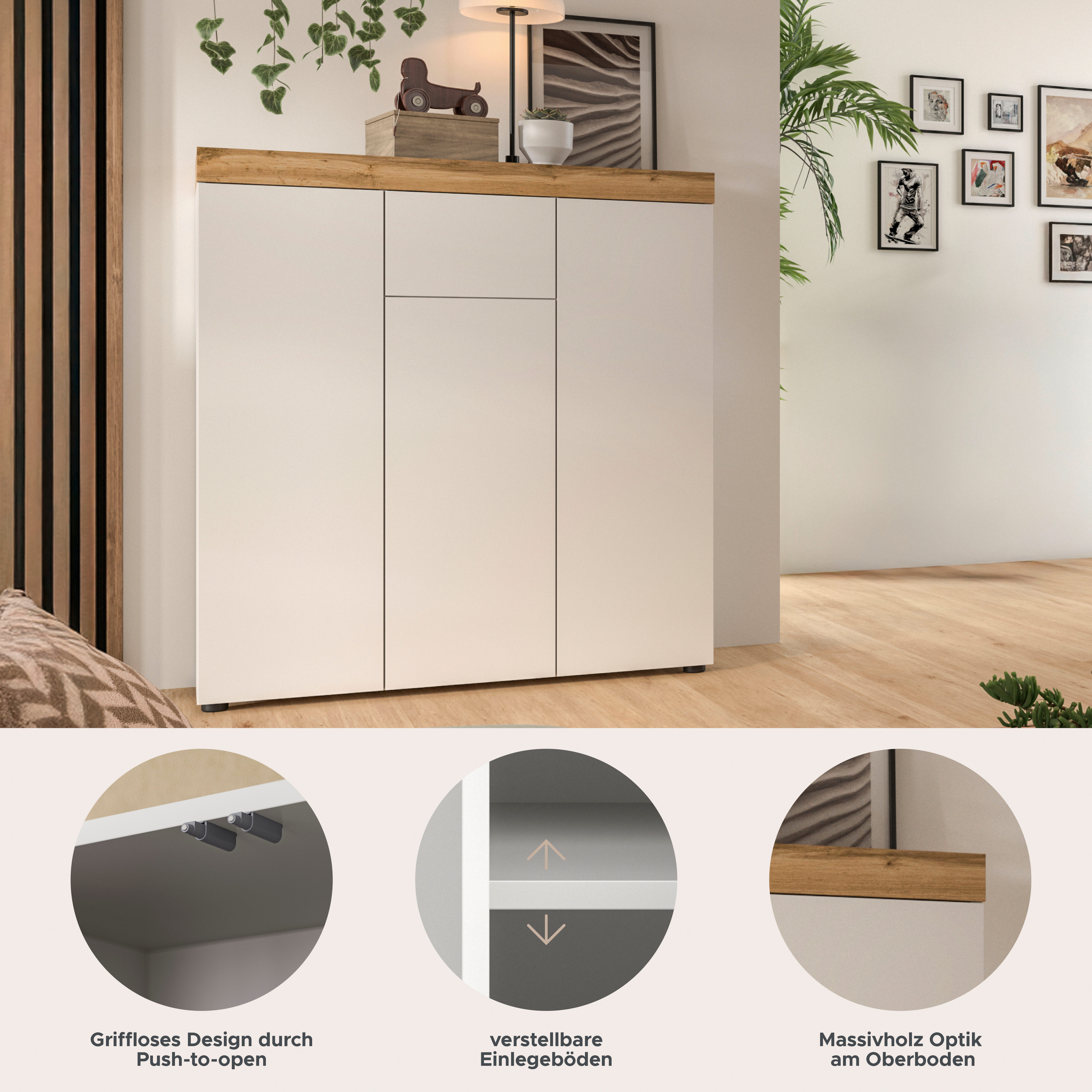 OTTO home Highboard MAMBO, TOPSELLER!, Höhe 115 cm, in verschiedenen Farben erhältlich (1 St., 2 farbige Ausführung, in verschiedenen Farben erhältlich), Kommode, Sideboard, Wohnzimmer, Schlafzimmer