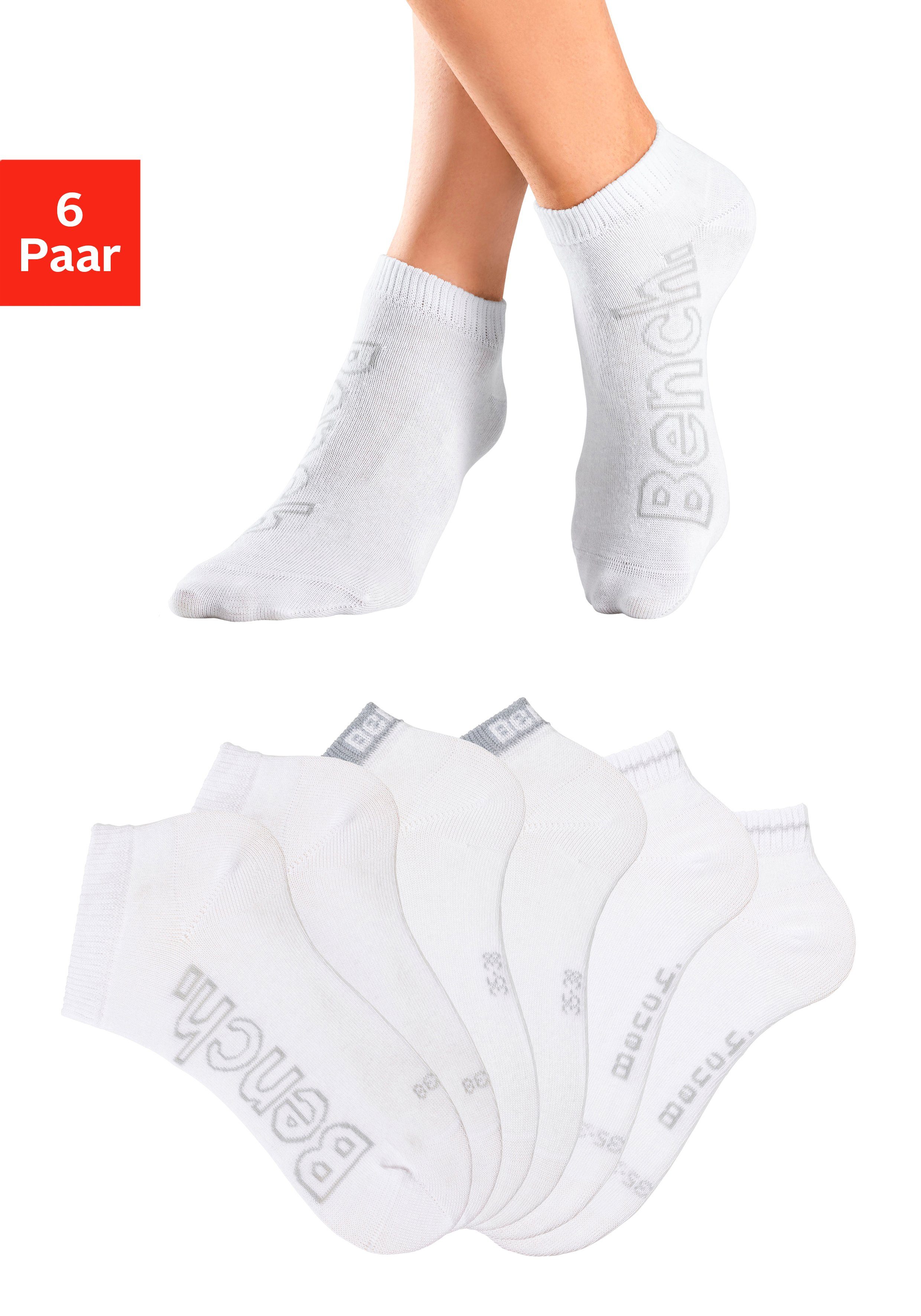 Bench. Sneakersocken Kurzsocken Damen ohne Frottee, weicher Bundabschluss (Packung, 6-Paar, Gr. 35-38 bis 39-42) mit unterschiedlichen Designs