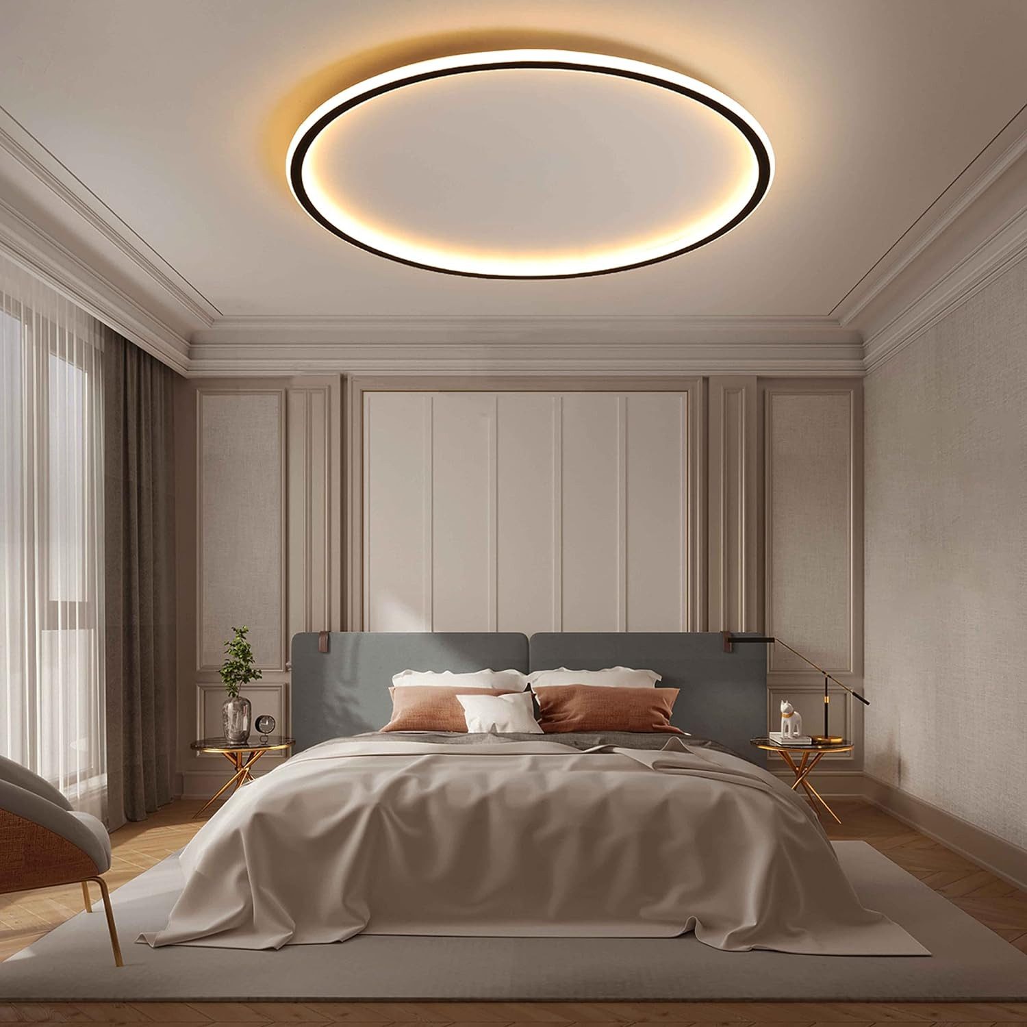 Moonsea Deckenleuchte 28W LED Deckenleuchte Dimmbar für Schlafzimmer, Küche, Kinderzimmer, LED fest integriert, Kaltweiß, Neutralweiß, Tageslichtweiß, Dimmbare LED mit Speicherfunktion und Nachtlichtmodus