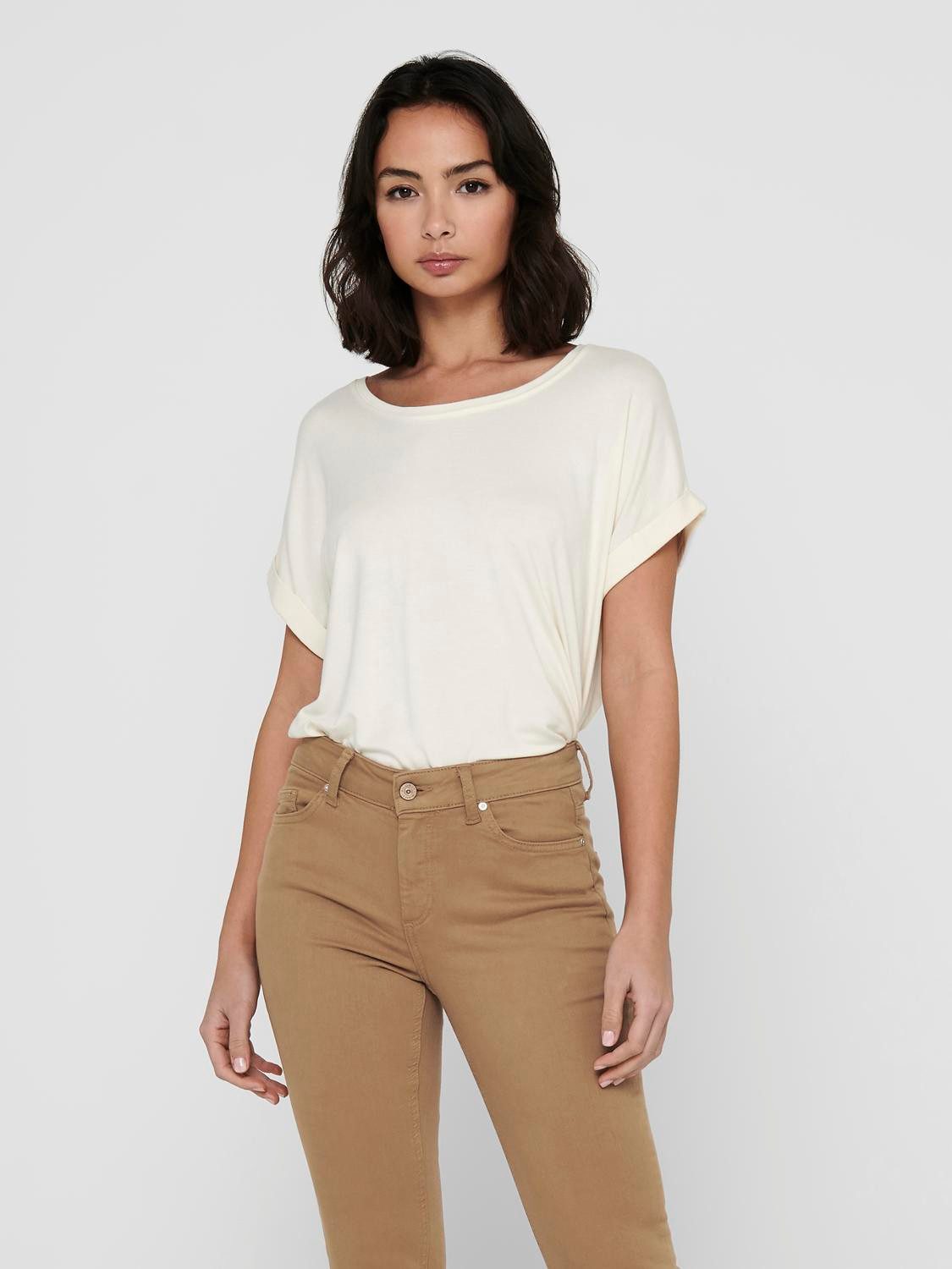 ONLY T-Shirt ONLMOSTER S/S O-NECK TOP NOOS JRS mit Aufschlag am Arm günstig online kaufen