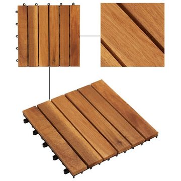 Teppichboden Terrassenfliesen 30 Stk. Vertikales Muster 30x30 cm Akazienholz, vidaXL, Höhe: 240 mm