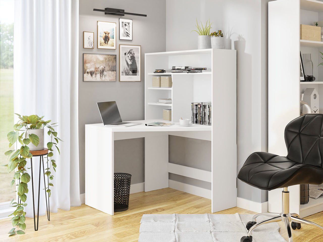 MIRJAN24 Schreibtisch Zayden (mit Regal), 101x96x141 günstig online kaufen
