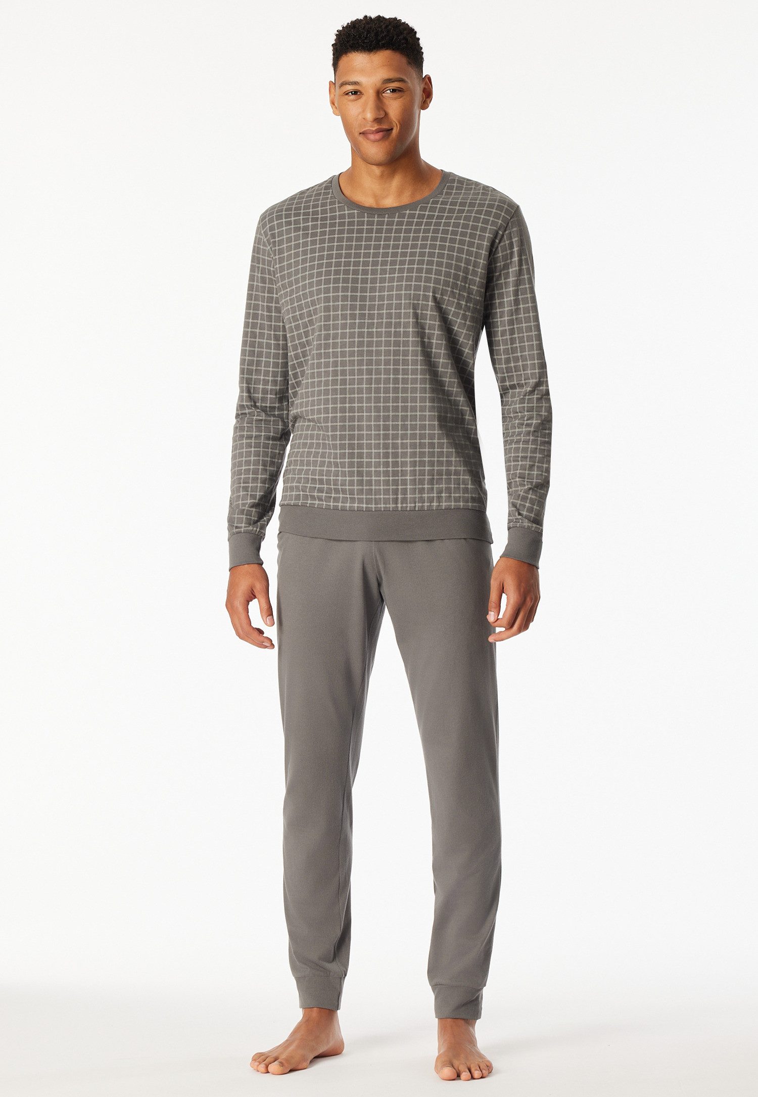 uncover by SCHIESSER Schlafanzug Uncover Nightwear (2 tlg) Langarm, Rundhals-Ausschnitt, Single Jersey-Qualität, weich