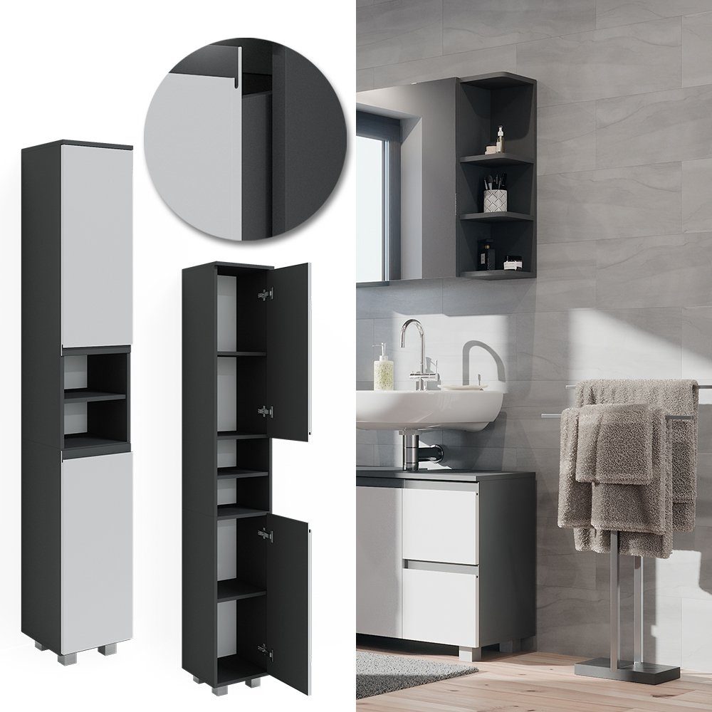 Vicco Hochschrank J-Shape, Weiß/Anthrazit, 30 x günstig online kaufen