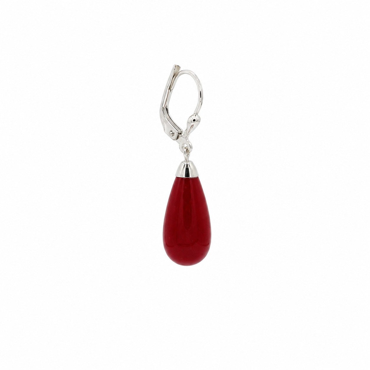 Sogni d'oro Paar Ohrhänger "Cherry Garden" mit rotem Chalcedon, Silber 925