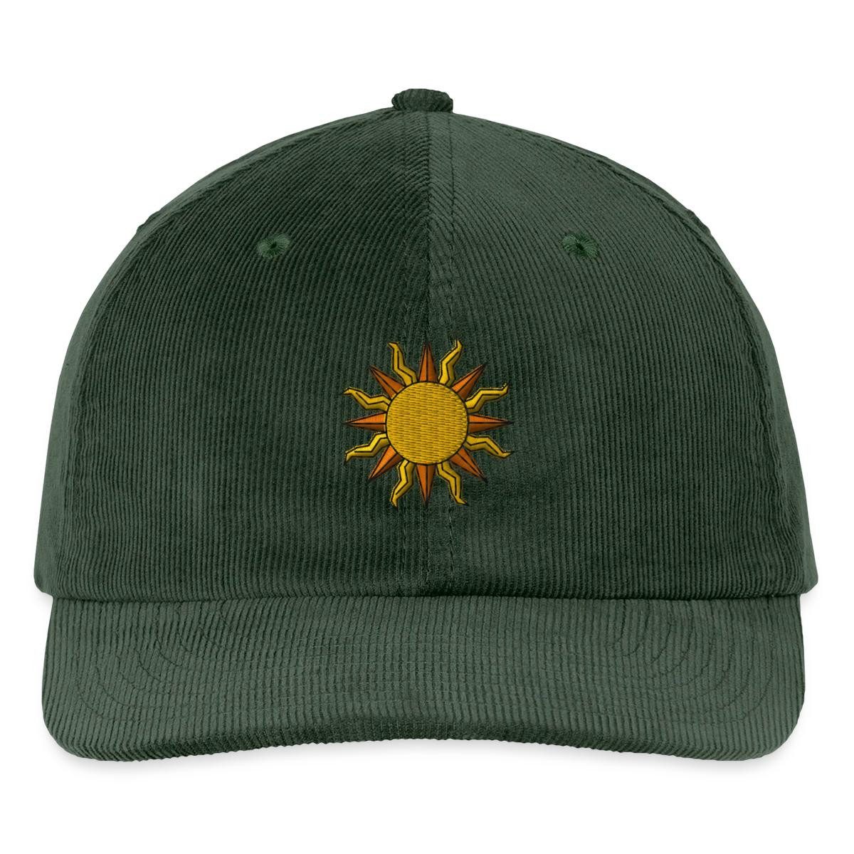 Spreadshirt Baseball Cap Sonne bestickt Sonnenmotiv Stick Bestickte Cord Cap (1-St)