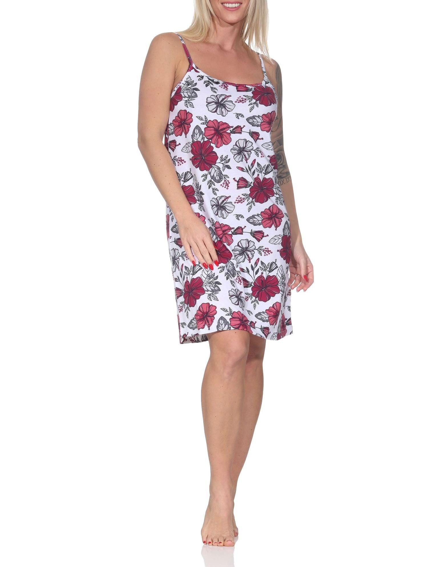 Normann Nachthemd Ärmelloses Damen Spaghetti Träger Nachthemd in floralem Print