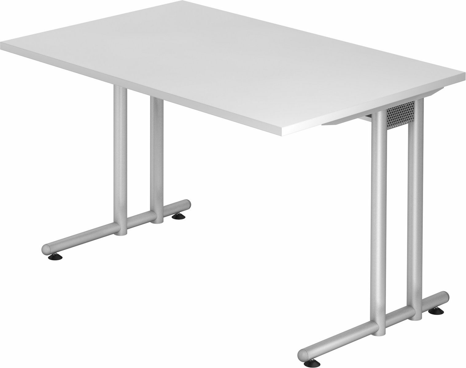 bümö Schreibtisch Schreibtisch Serie-N, Rechteck: 120 x 80 cm - Dekor: Weiß