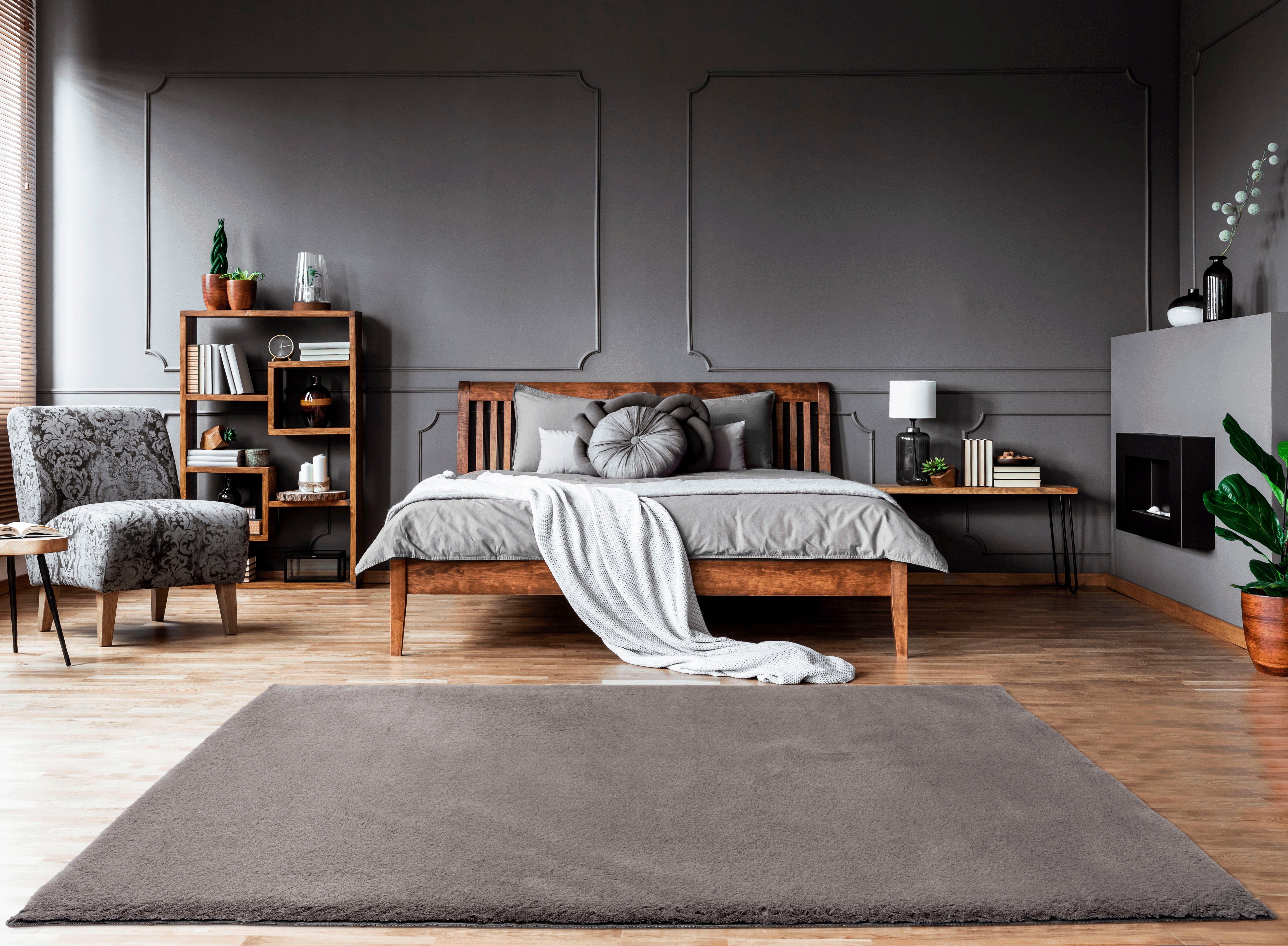 merinos Hochflor-Teppich Fuzzy 27, rechteckig, Höhe: 30 mm, Kunstfellteppich besonders weich und kuschelig, Fell Haptik