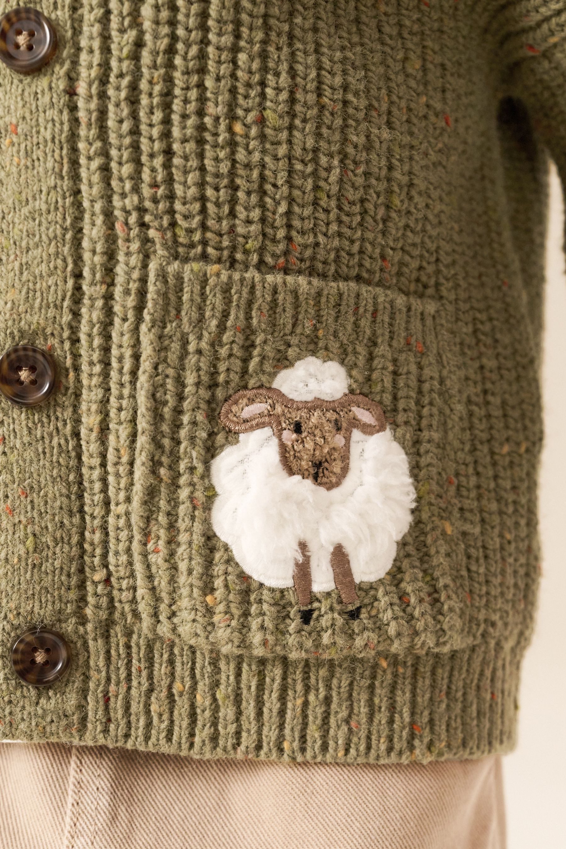 Next Strickjacke Strickjacke aus 100 % Baumwolle mit Figuren (1-tlg) – Bild 3 von 5