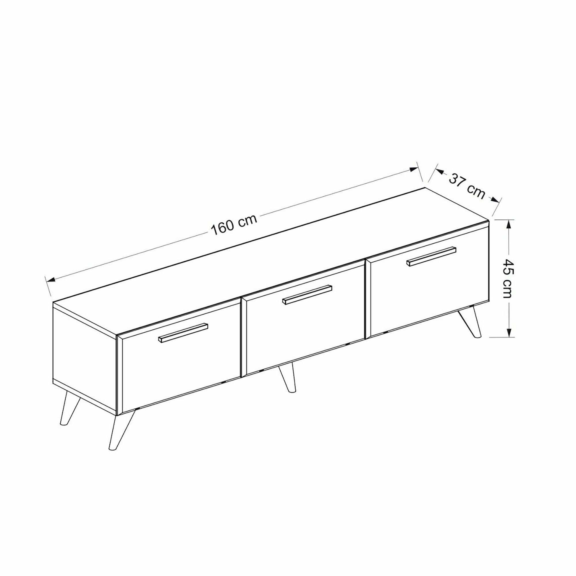 TV TV-Schrank Brønderslev Anthrazit 45x160x37cm en.casa Anthrazit | Board Anthrazit