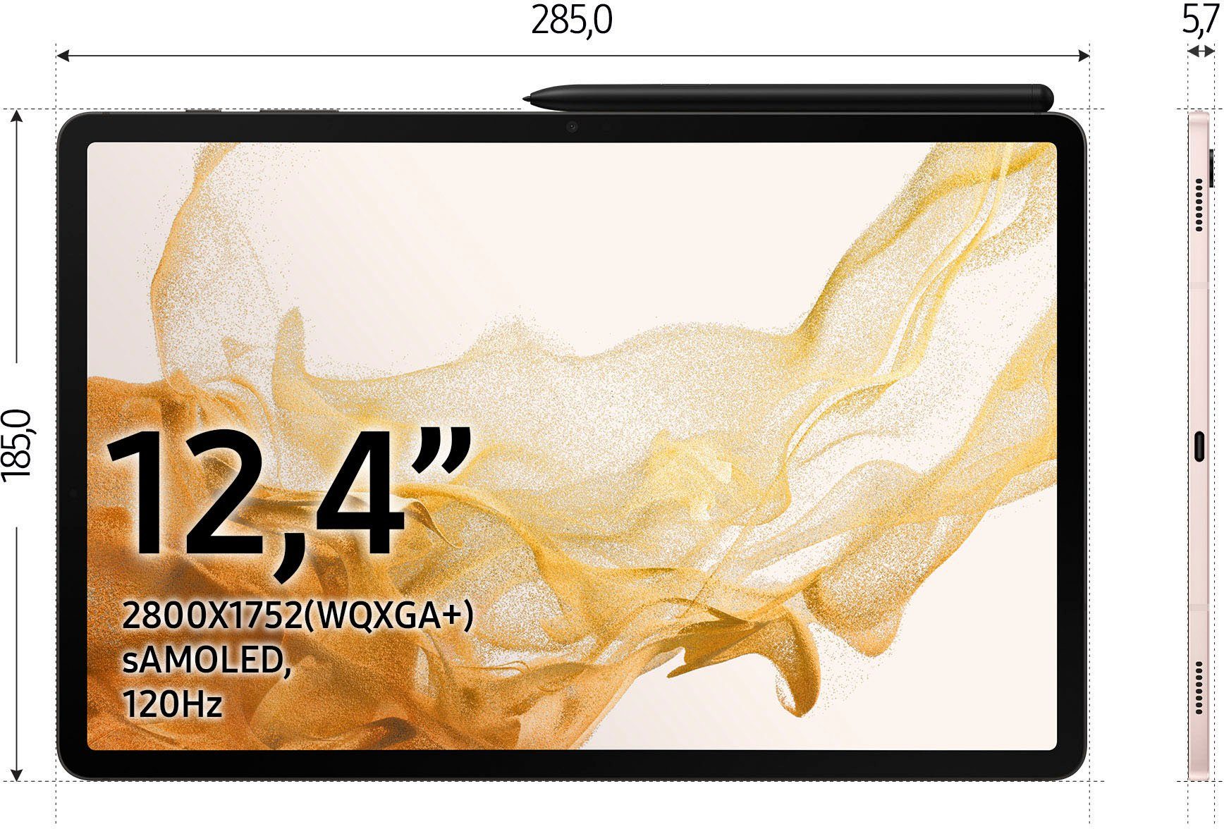 S8+ Android,One Tab 256 5G Galaxy GB, (12,4", UI,Knox, Tablet Graphite 5G) Samsung