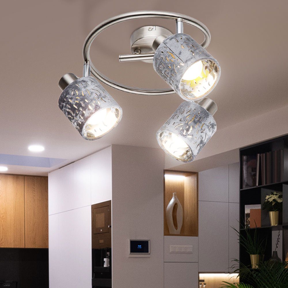 etc-shop Lampe Strahler Leuchtmittel Spots Deckenleuchte, Decken Warmweiß, Samt Zimmer inklusive, LED Wohn im Rondell verstellbar