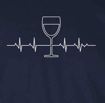 Shirtracer T-Shirt Herzschlag Wein Vino Weinliebhaber Symbol und Zeichen Outfit