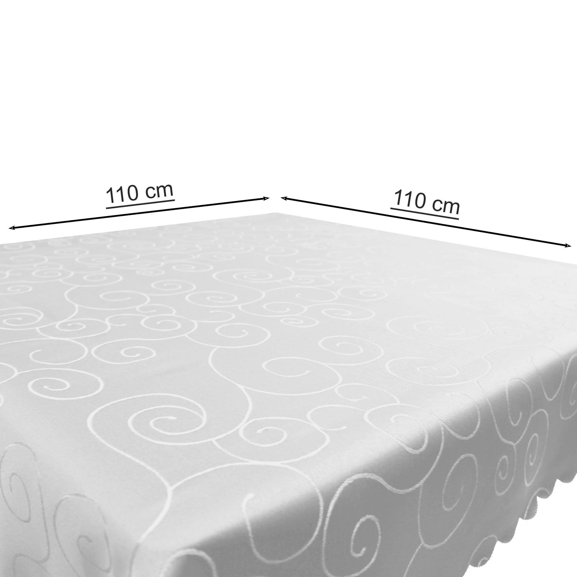 Haus und Deko Tischdecke Tischdecke Damast Ornamente eckig Circle Struktur bügelfrei pflegeleic (1-tlg) – Bild 3 von 5