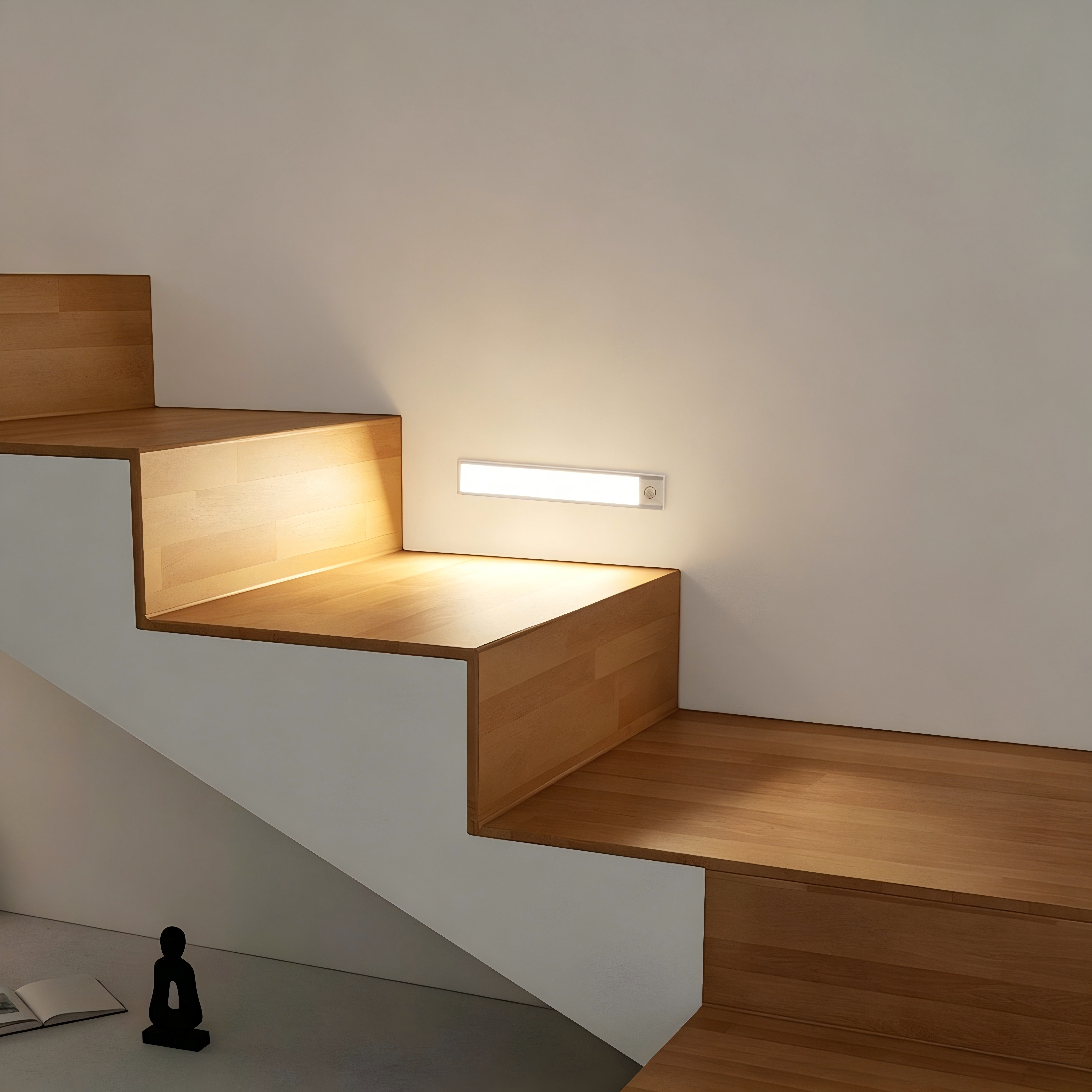 ZMH LED Unterbauleuchte mit Bewegungsmelder Aufladbar Schranklicht USB 1500mAh Flur Cabinet, Augenschutz, Einfache Installtion, LED fest integriert, 3000-6500K, 20CM Dimmbar 3 Farbtemperatur Schrankleuchte Schlafzimmer