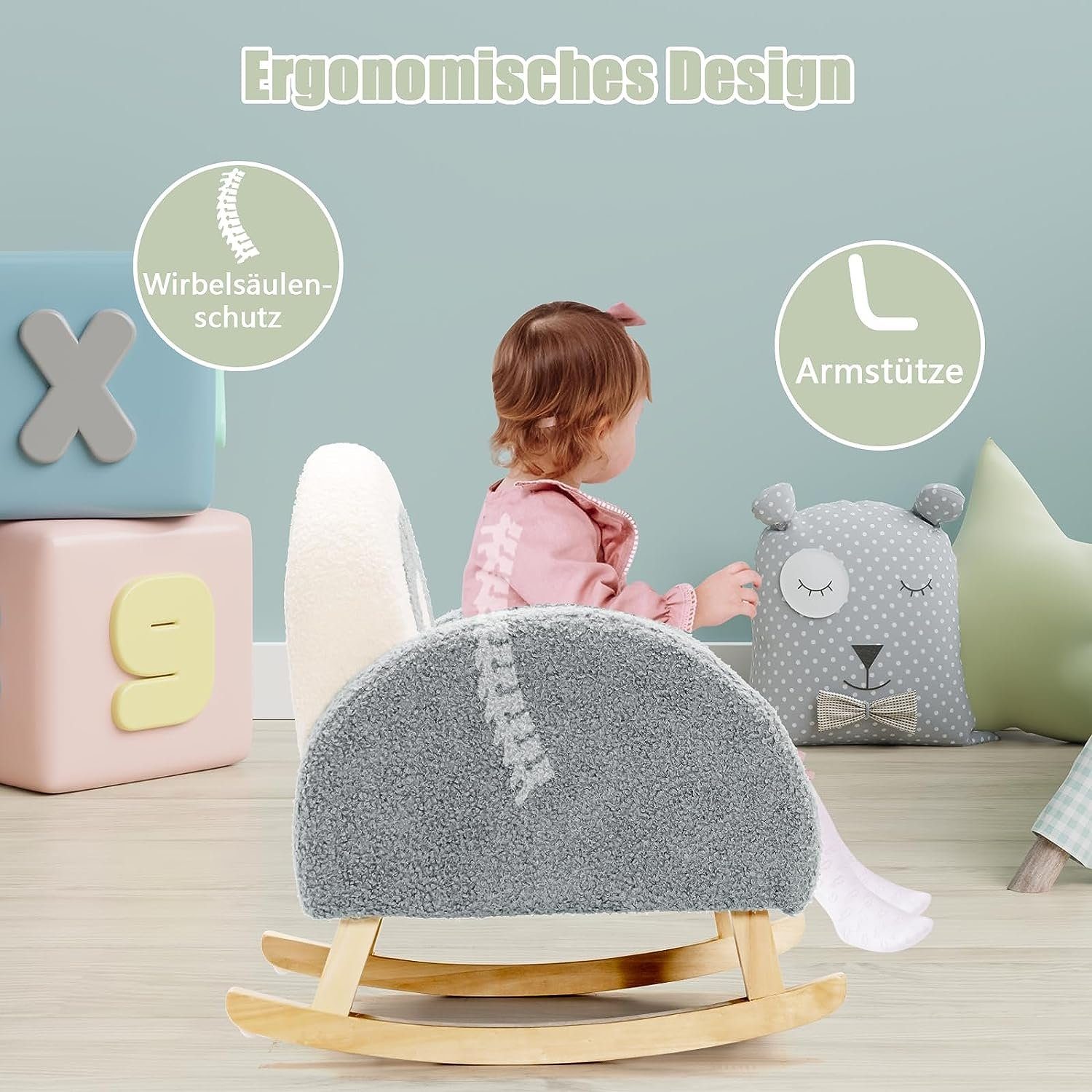 KOMFOTTEU Kindersofa Schaukelstuhl, aus Lammfellimitat günstig online kaufen