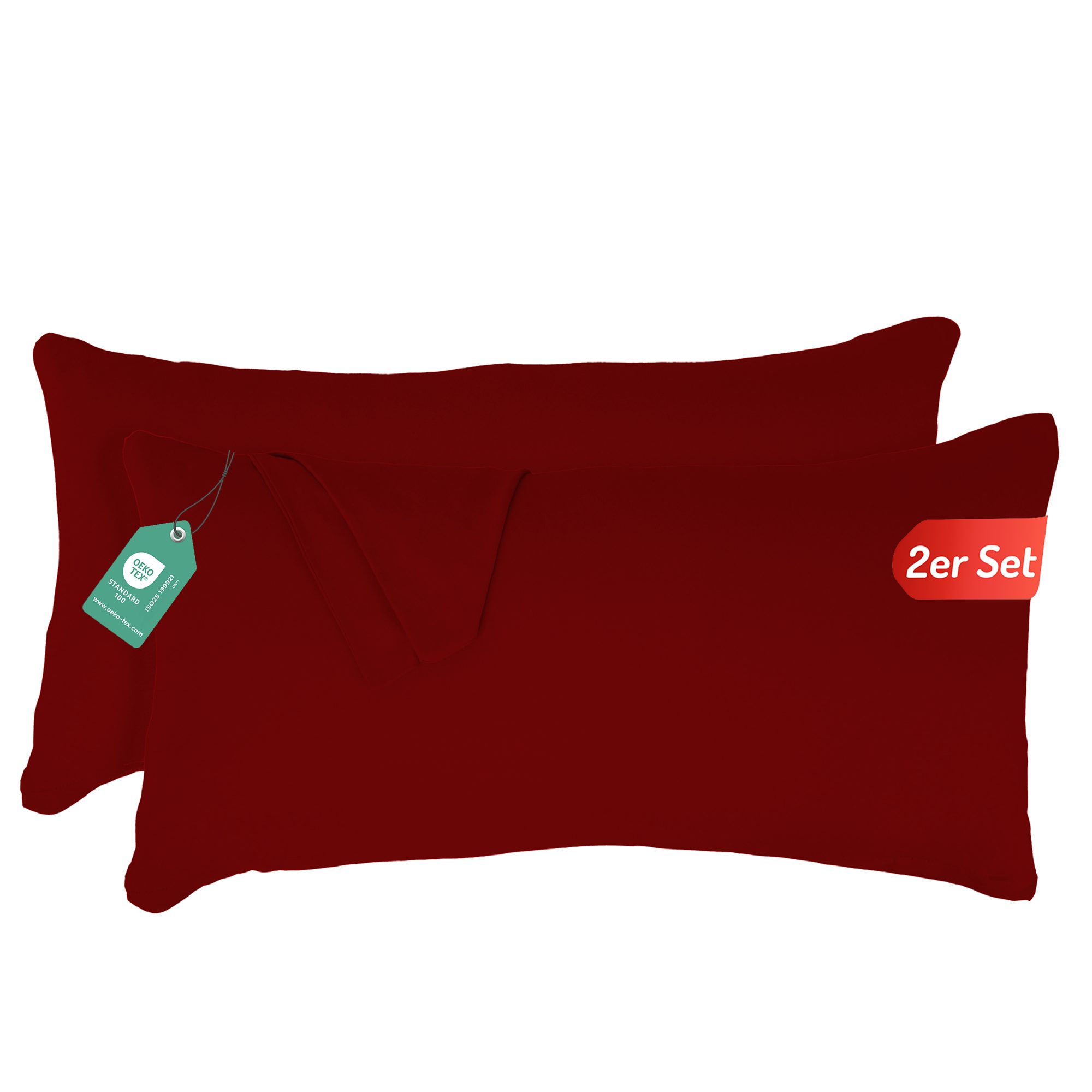 livessa Kissenbezug 2er Set Kissenbezug Kissenhülle Baumwolle Jersey Reißverschluss weich, %100 Baumwolle Jersey Stoff 140 g/m², Ultra Weich und Atmungsaktiv