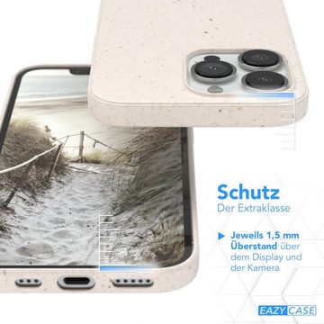 EAZY CASE Handyhülle Bio Case für Apple iPhone 13 Pro 6,1 Zoll, Schutzhülle biologisch abbaubar Handyschale passgenau tpu Alt Weiß