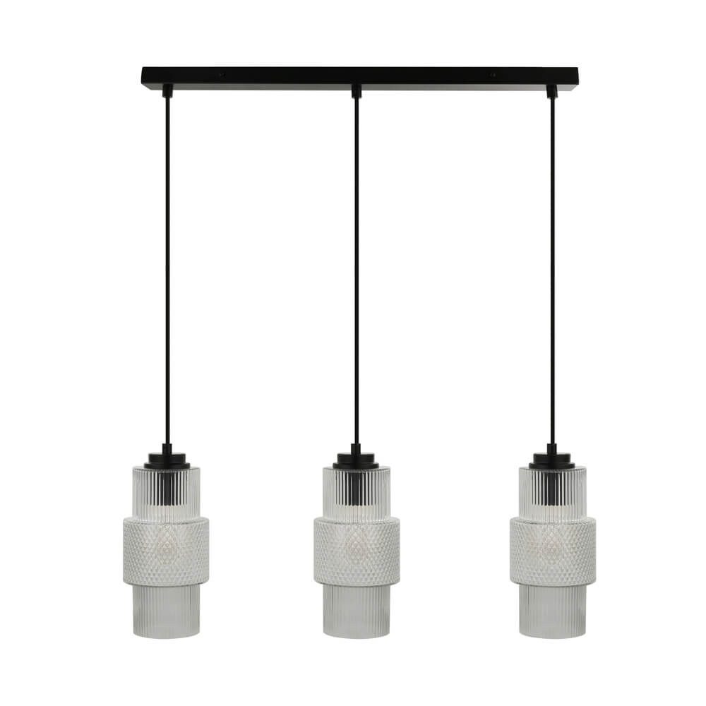 HOME DELUXE Hängeleuchte Leuchte aus Glas YUKI - 62,5 x 4 x 120 cm, 3-flammig, Pendelleuchte, Esstischbeleuchtung, Pendellampe