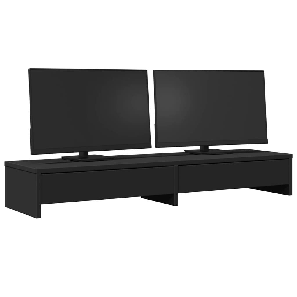 vidaXL Computertisch Monitorständer mit Schubladen Schwarz günstig online kaufen