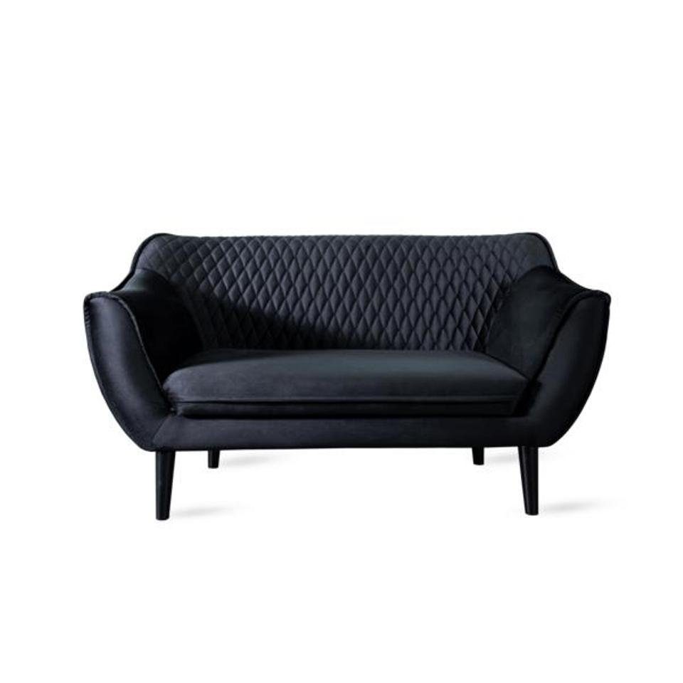 JVmoebel 2-Sitzer, Schwarz Sofa 2 Sitzer Modern Wohnzimmer Luxus Design