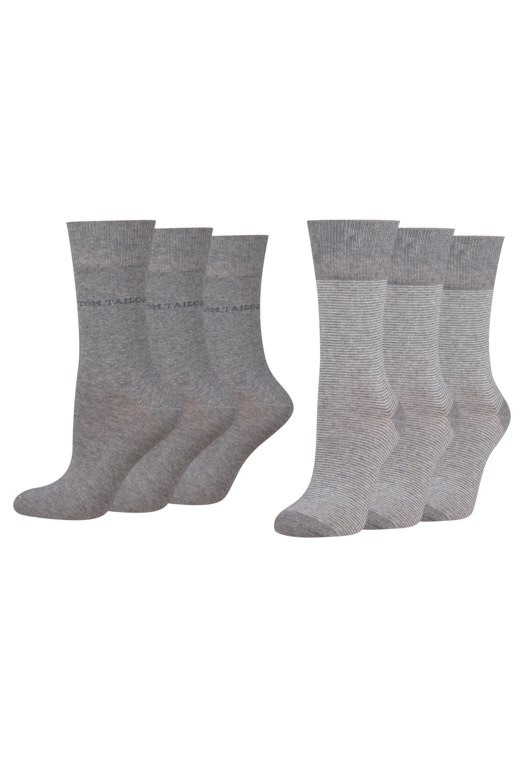TOM TAILOR Socken 9521150038_6 Tom Tailor women socks 2er basic stripe 6 Paar grey