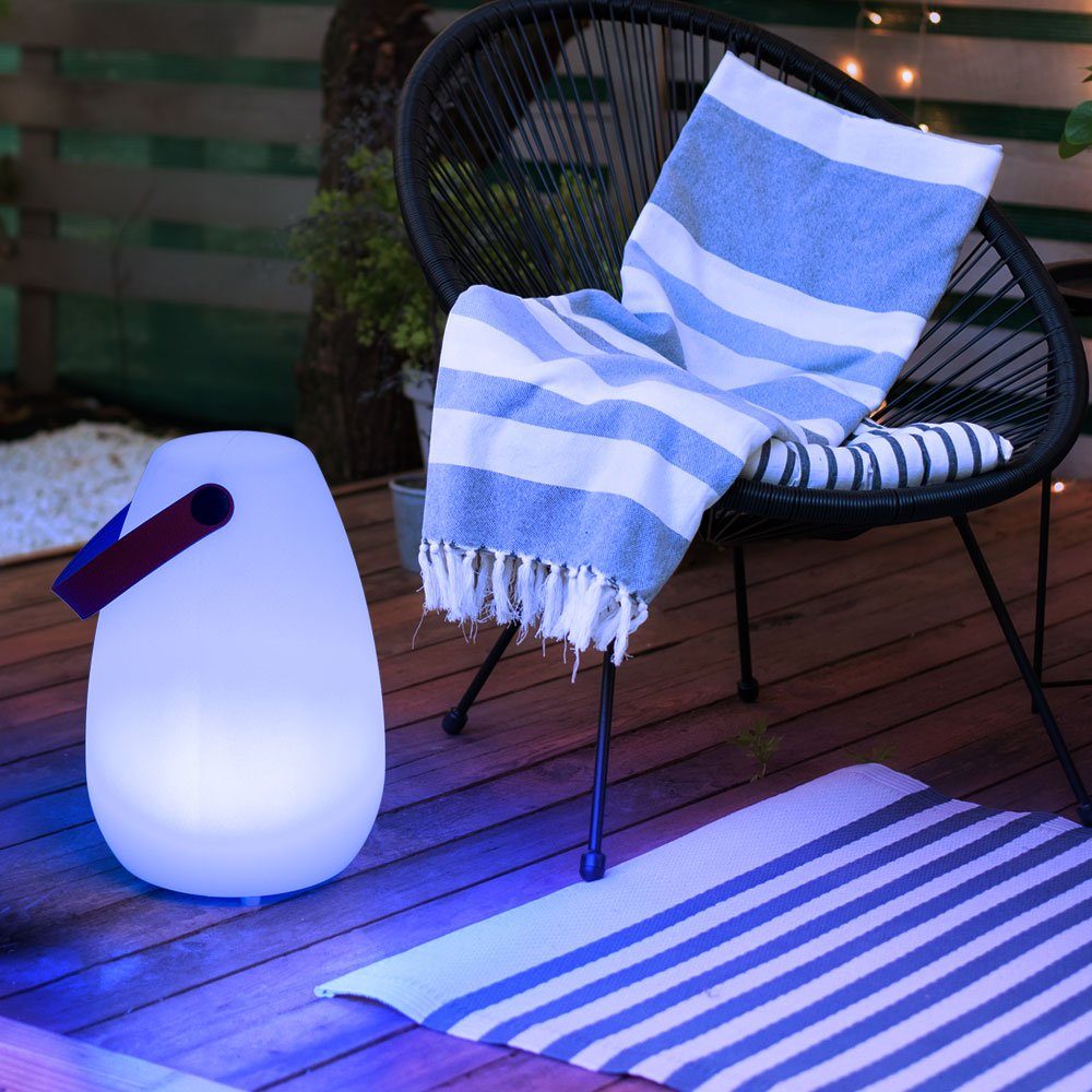 etc-shop LED Außen-Tischleuchte, Warmweiß, USB verbaut, Außen Garten fest Akku Farbwechsel, LED-Leuchtmittel Outdoor Tischlampe aufladbar Tischleuchte