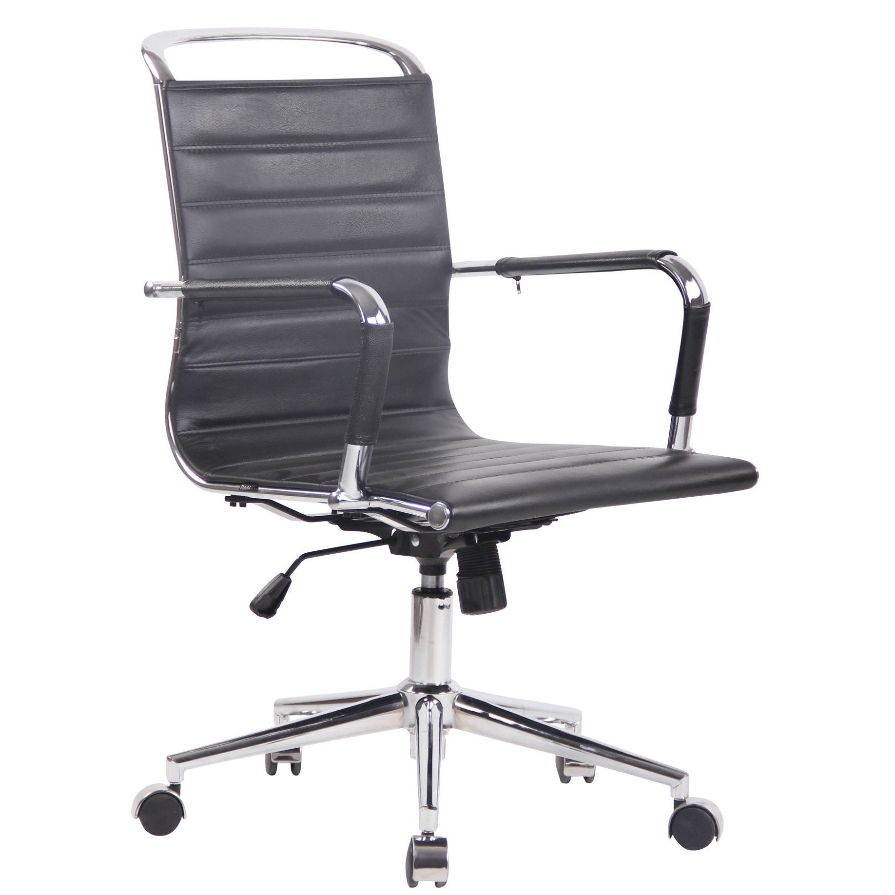 CLP Bürostuhl Drehstuhl Schreibtischstuhl Chefsessel (Spar-Set, 1 St), Echtleder, Wippmechanik, höhenverstellbar, Chromgestell