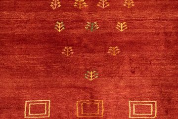 Wollteppich Gabbeh Teppich handgeknüpft lachs, morgenland, rechteckig, Höhe: 18 mm, handgeknüpft
