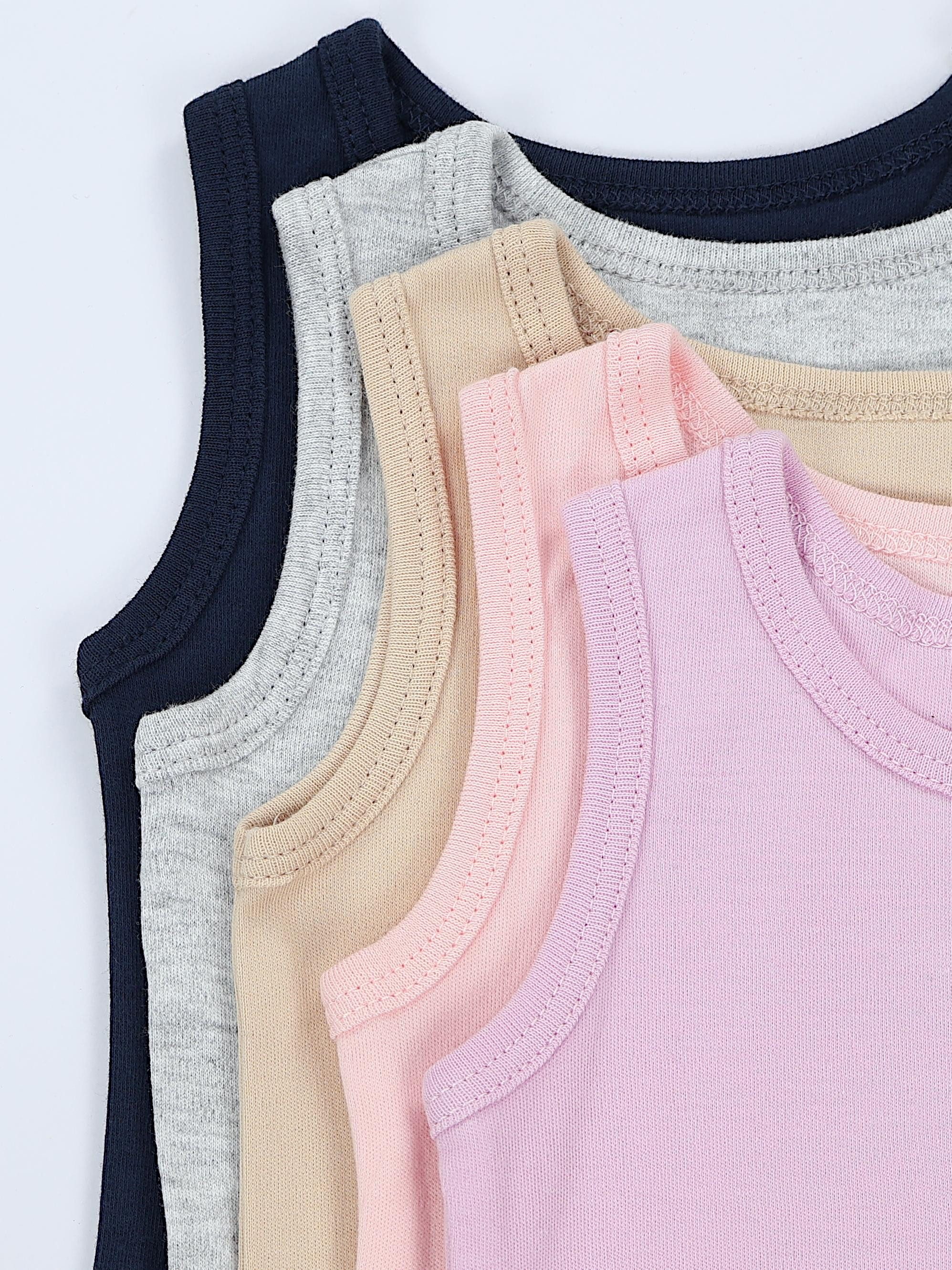TupTam Kurzarmbody TupTam Baby Mädchen Achselbody in Unifarben 5er Pack – Bild 5 von 5