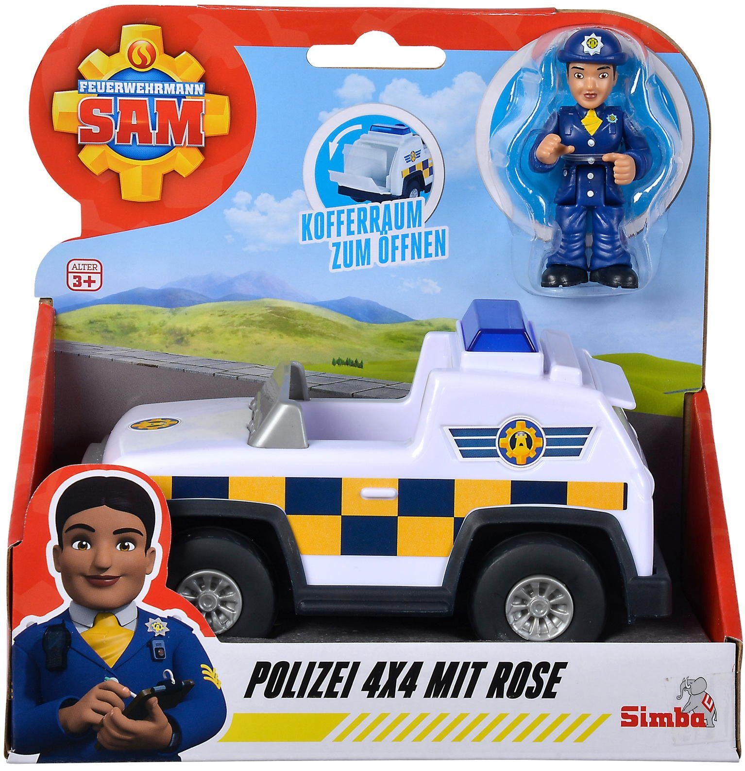 Spielzeug-Polizei Fahrzeug Feuerwehrmann Sam Junior Polizei 4x4 Rose Figur 109252508