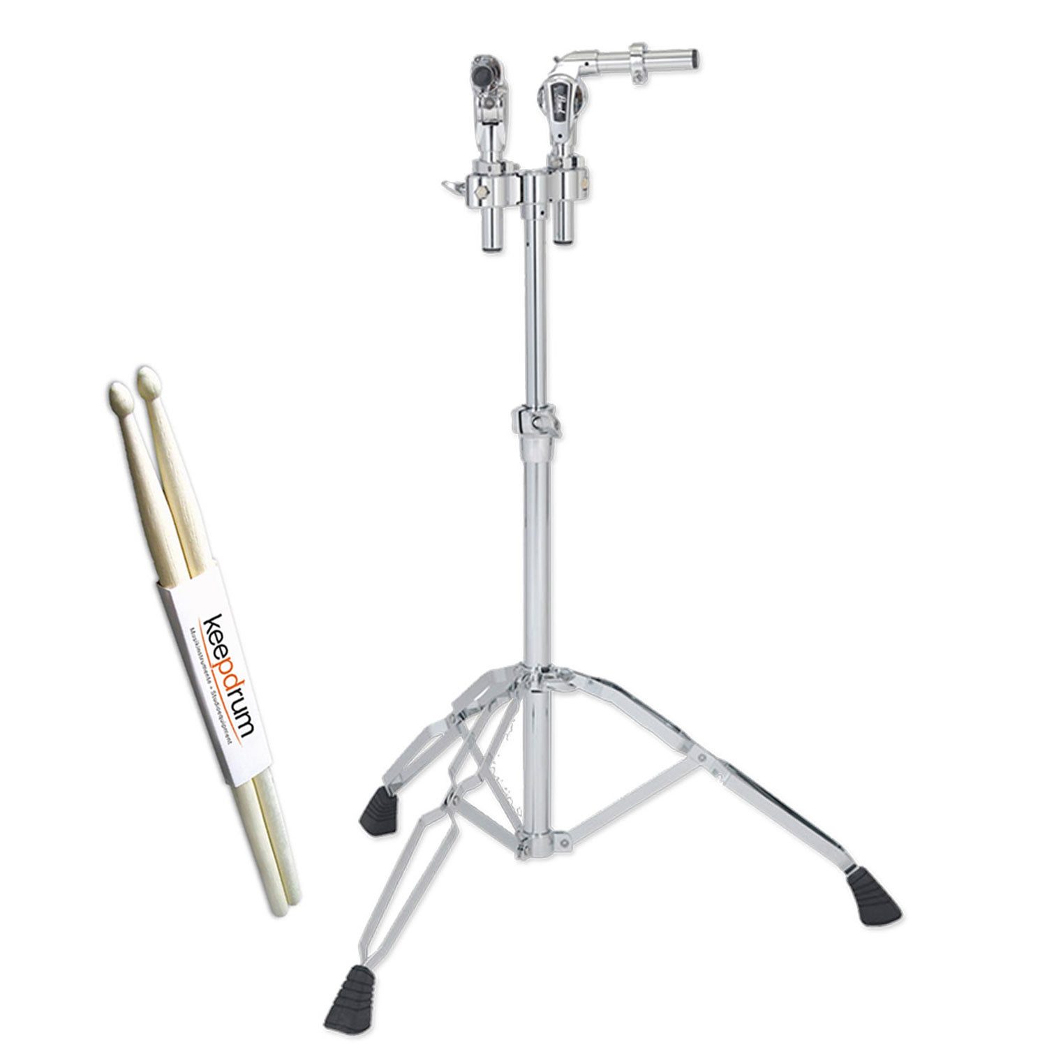 Pearl Drums Schlagzeug Pearl T-935 Doppel-Tomstativ mit Drumsticks,Schlagzeuger, 1-St., Pearl T-935 Doppel-Tomstativ, Drumsticks, Doppel-Tomstativ