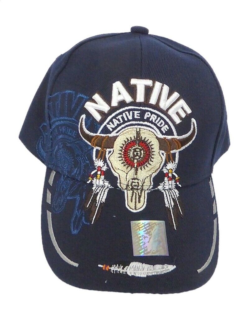 Westernlifestyle Baseball Cap Skull Longhorn bestickt Blau