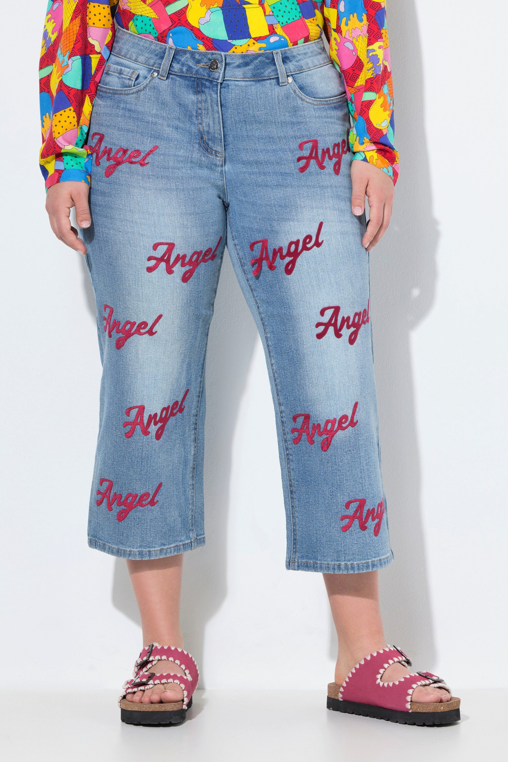 Regular-fit-Jeans Jeans Paula Straight Fit Schriftzug-Sickerei