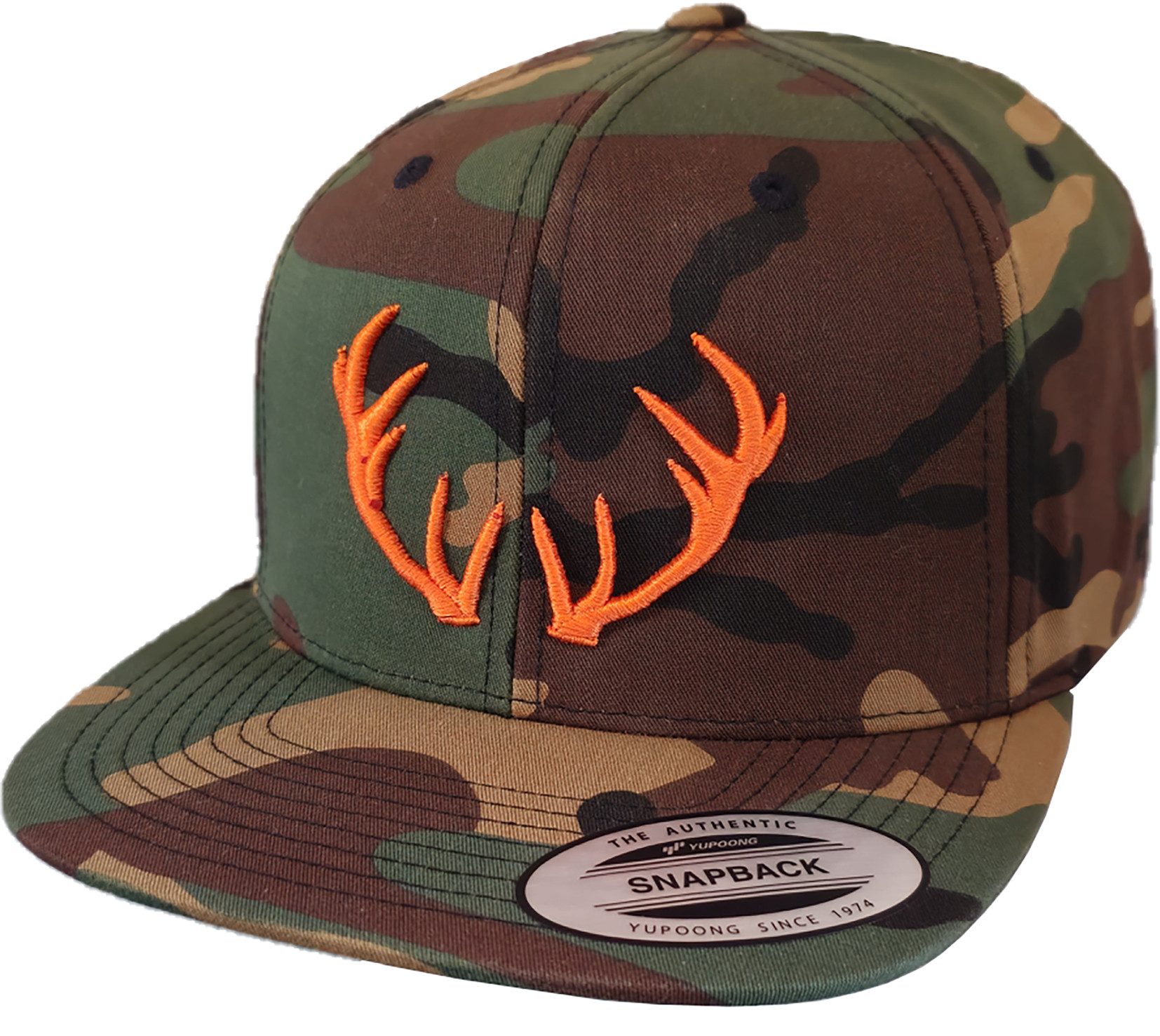 Baddery Snapback Cap Flexfit Outdoor Camo Cap "Hirschgeweih" - Camouflage Jäger Mütze, 3D-Stick, One Size Einheitsgröße, Snapback-Verschluss
