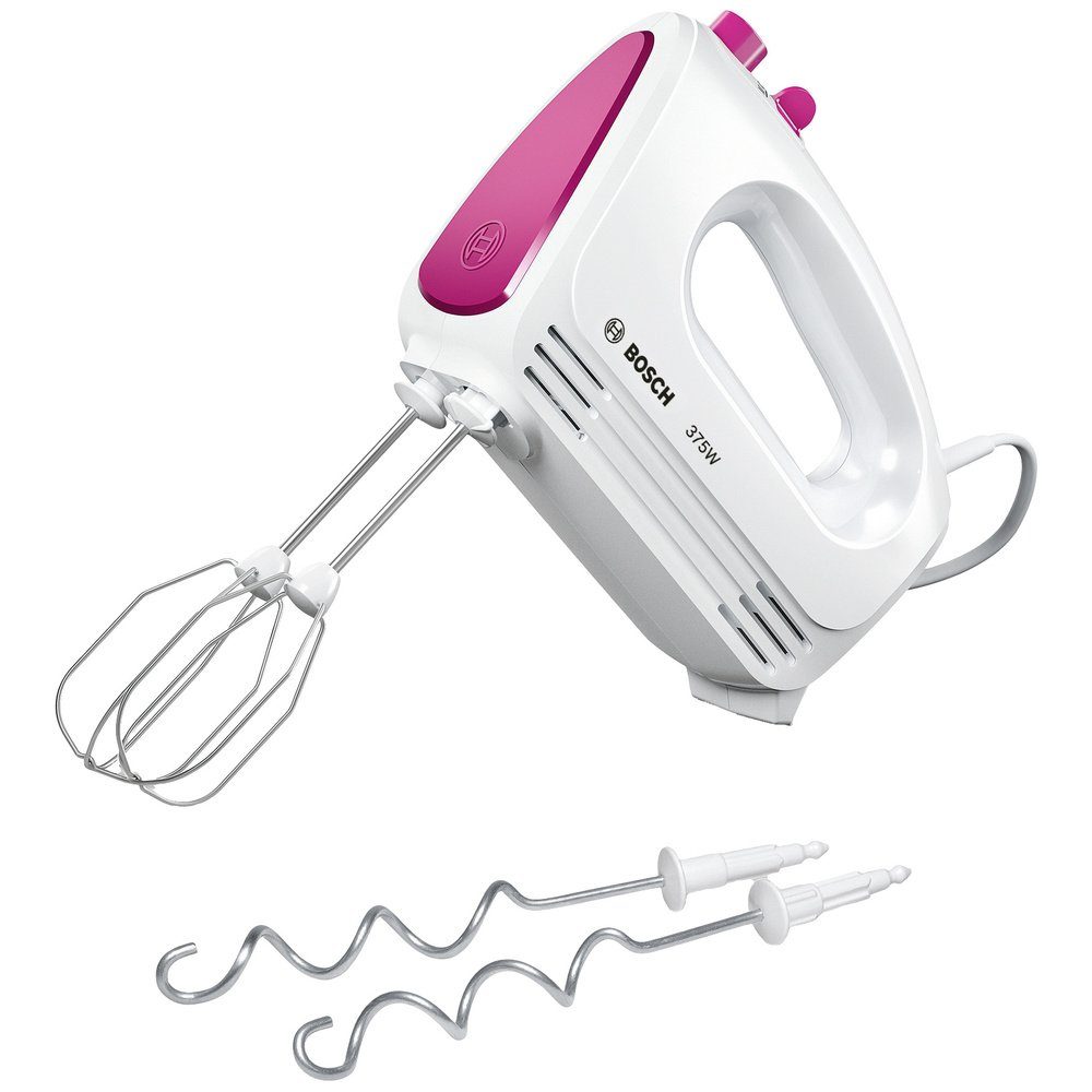 BOSCH Handmixer Bosch Haushalt MFQ2210P Handmixer 375 W Weiß, Pink, 375.00 W