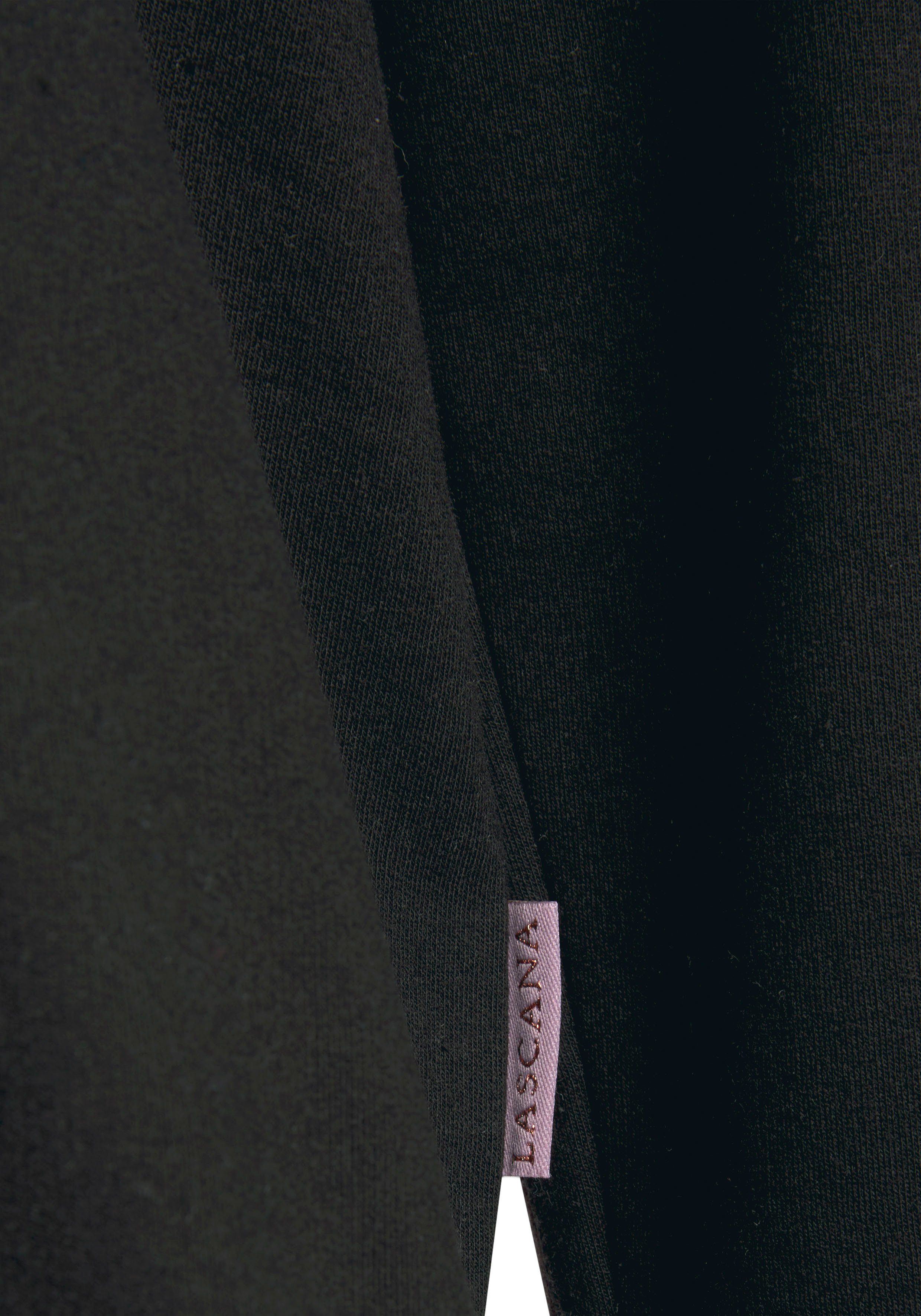 LASCANA roségoldfarben-schwarz Sweatshirt Loungeanzug