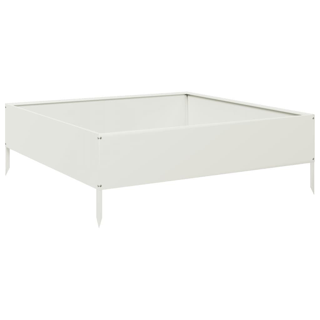 vidaXL Hochbeet Hochbeet Weiß 100x100x33,5 cm Stahl (1 St)